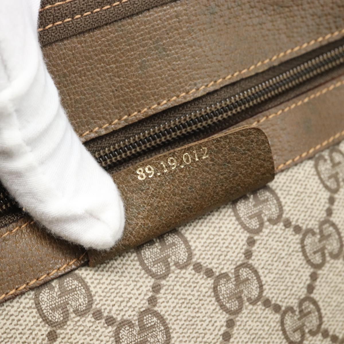 GUCCI GG Supreme Web Sherry Line Boston Bag PVC Beige Red 89 19 012 Auth ep14831