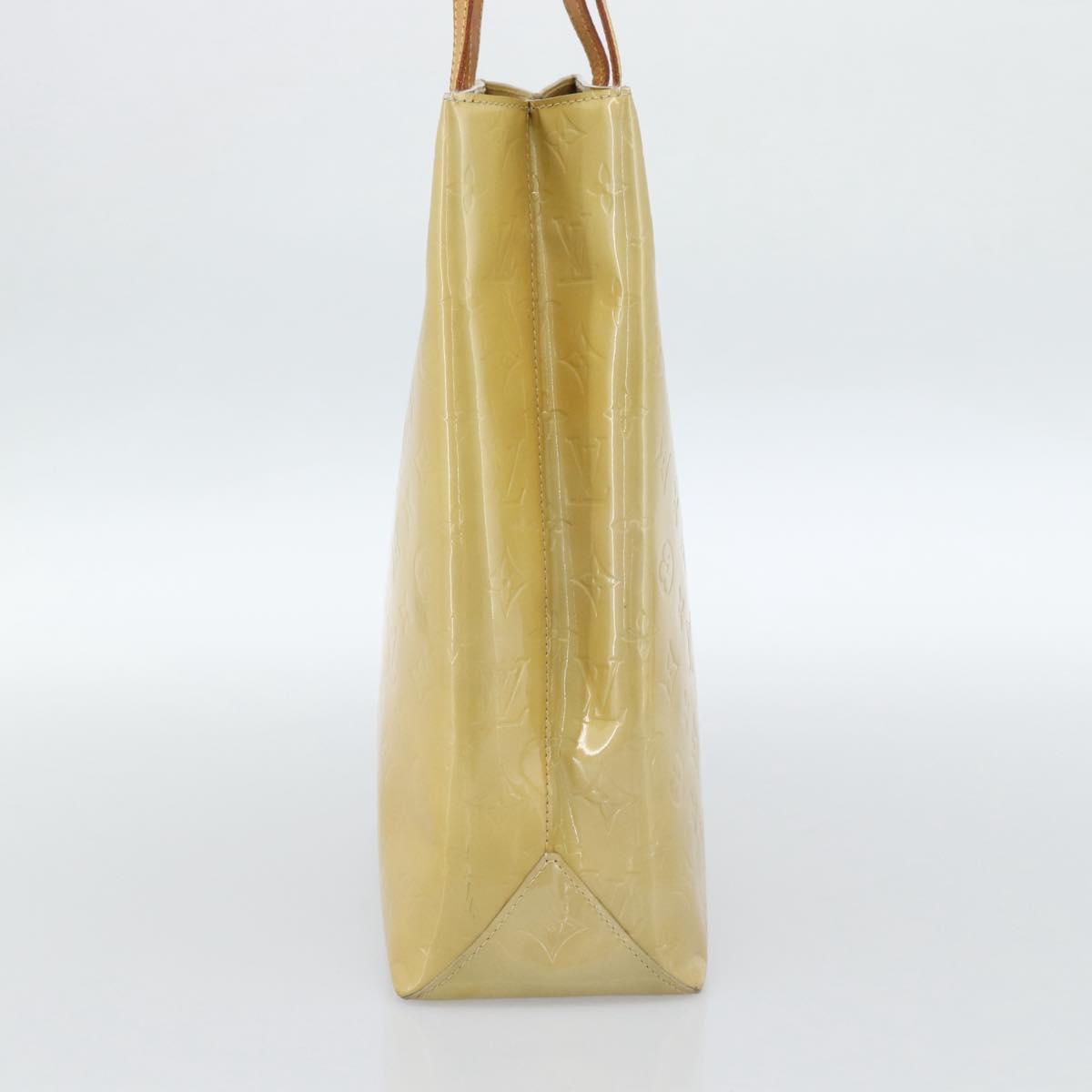 LOUIS VUITTON Monogram Vernis Reade MM Hand Bag Beige M91141 LV Auth ep14833
