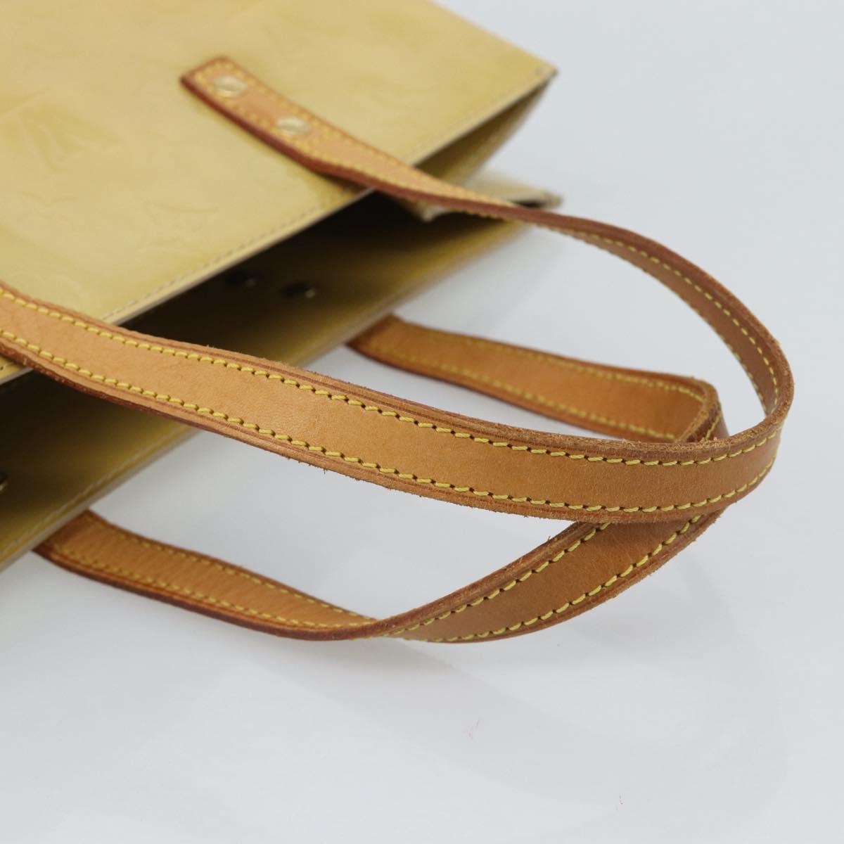 LOUIS VUITTON Monogram Vernis Reade MM Hand Bag Beige M91141 LV Auth ep14833