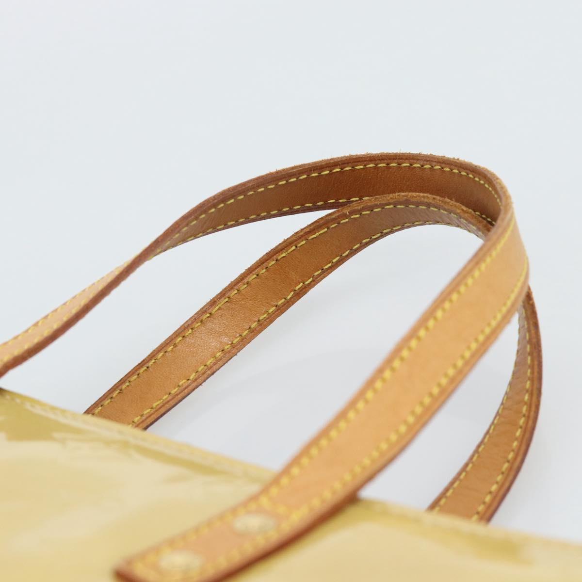 LOUIS VUITTON Monogram Vernis Reade MM Hand Bag Beige M91141 LV Auth ep14833