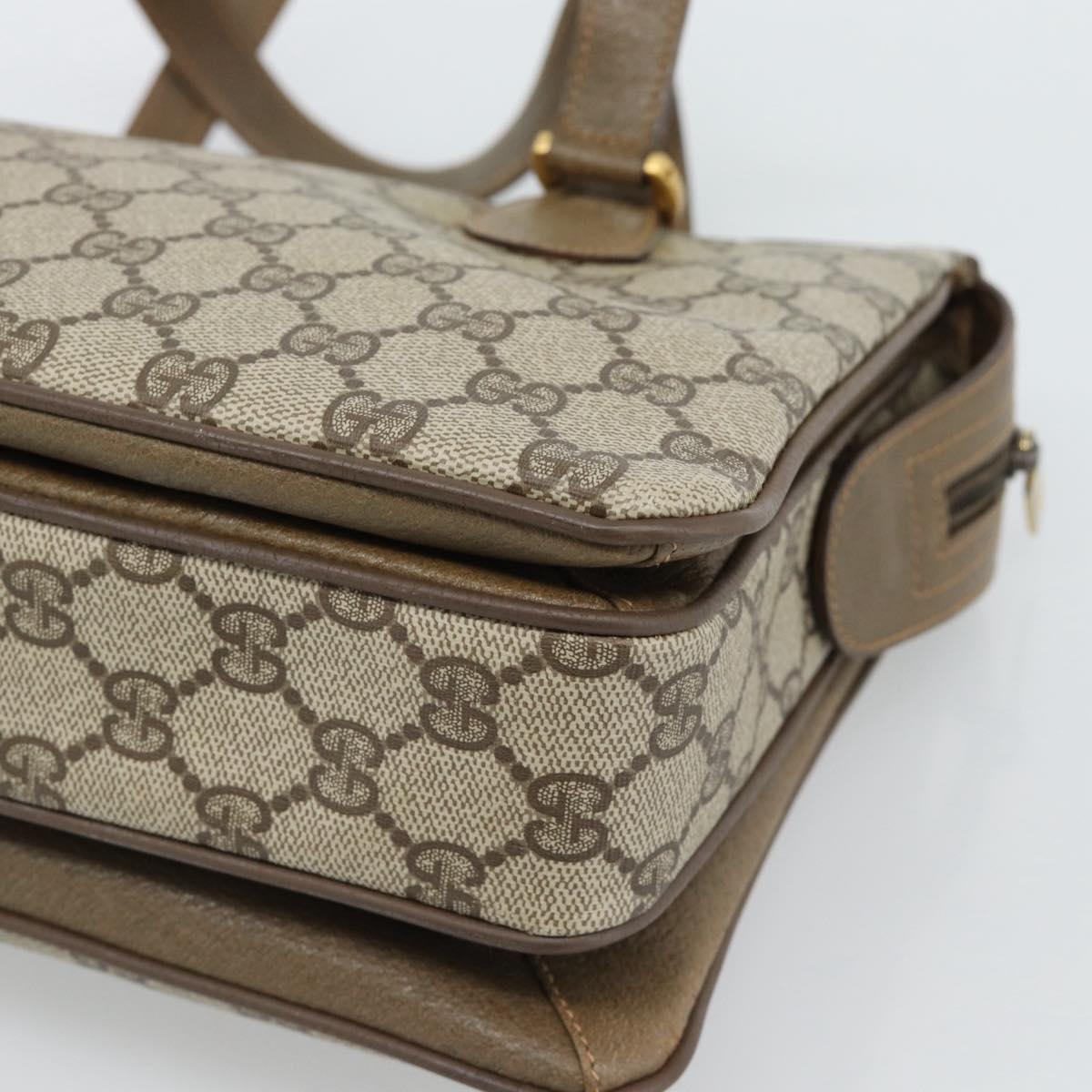 GUCCI GG Supreme Web Sherry Line Hand Bag PVC Beige Gold 41 02 079 Auth ep14834