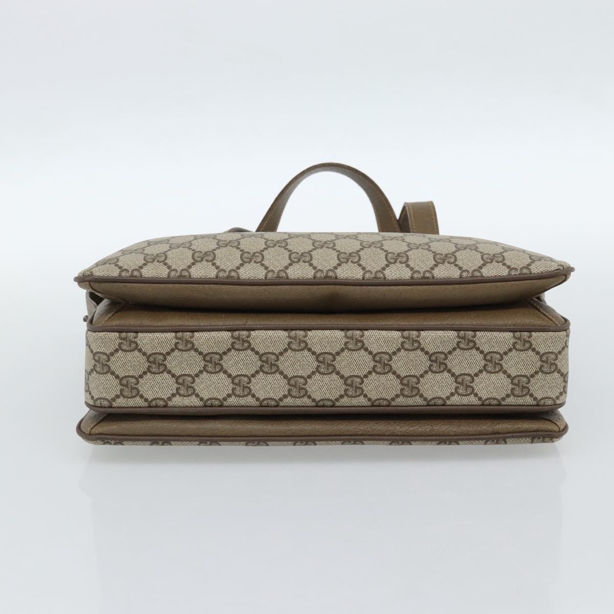 GUCCI GG Supreme Web Sherry Line Hand Bag PVC Beige Gold 41 02 079 Auth ep14834