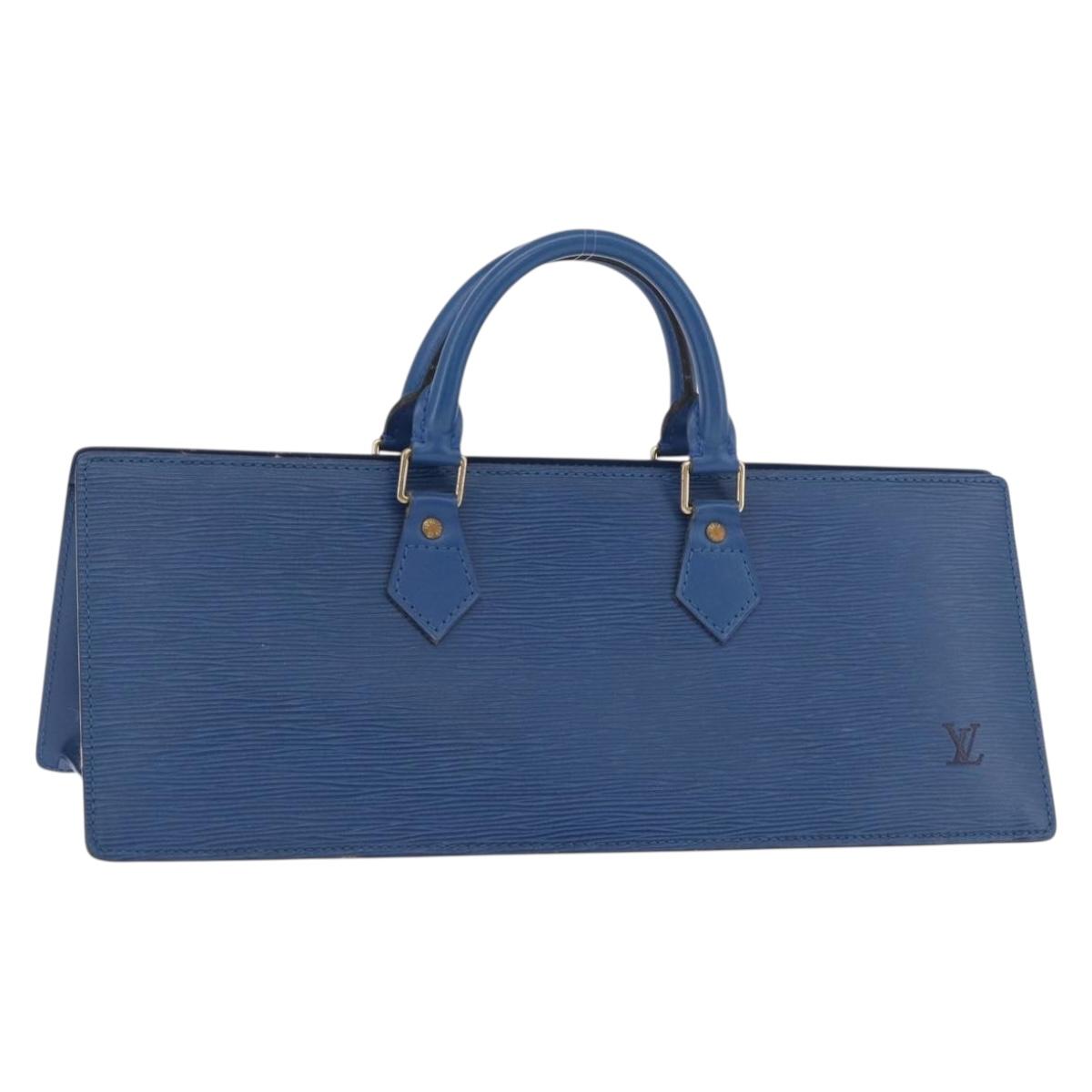 LOUIS VUITTON Epi Sac Triangle Hand Bag Blue M52095 LV Auth ep14837