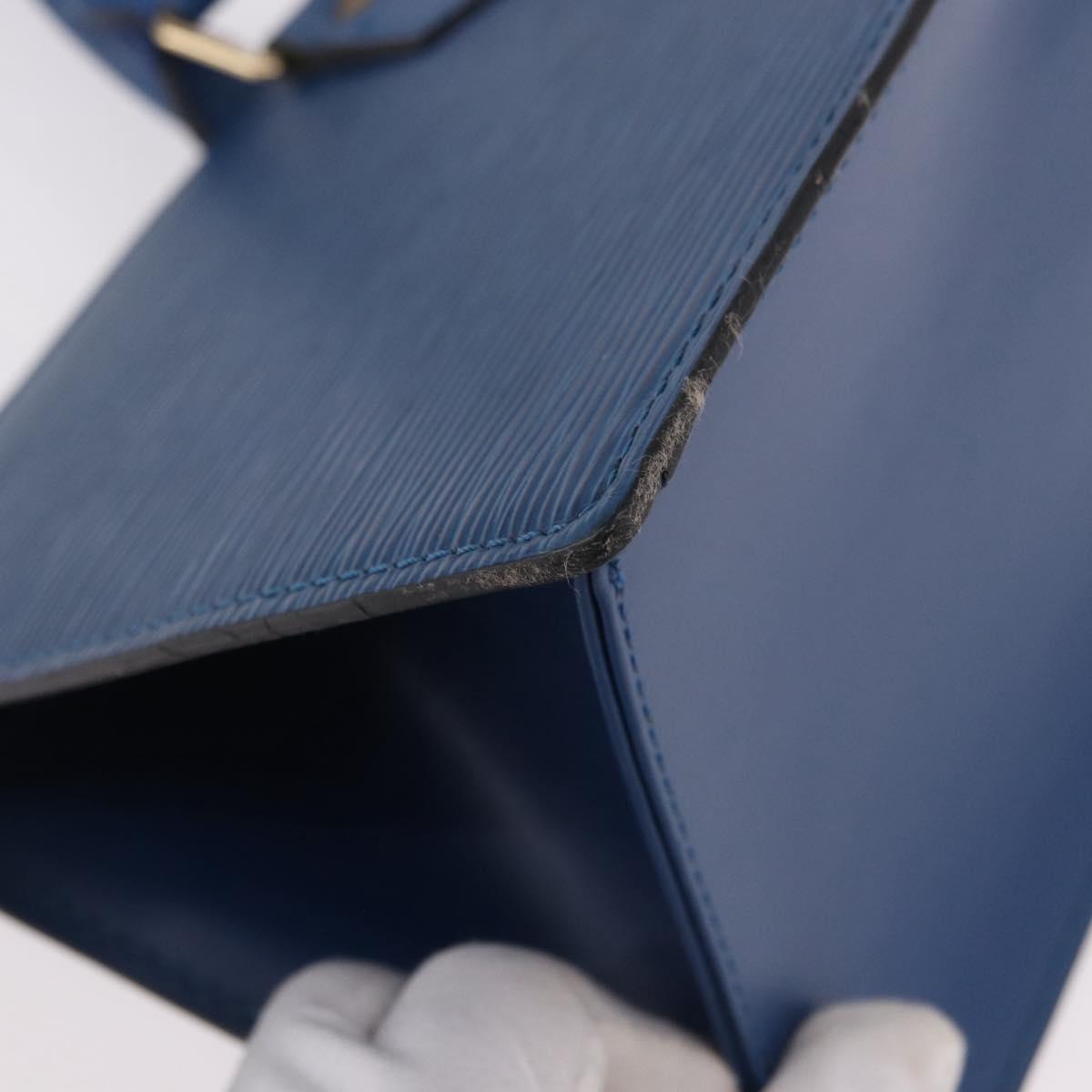 LOUIS VUITTON Epi Sac Triangle Hand Bag Blue M52095 LV Auth ep14837