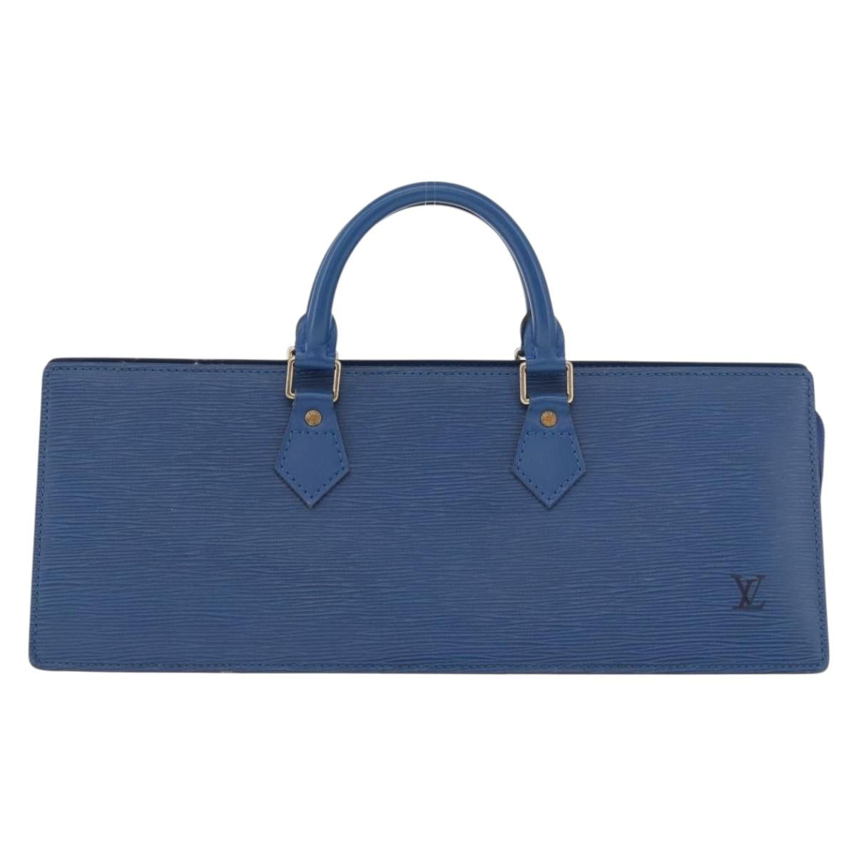 LOUIS VUITTON Epi Sac Triangle Hand Bag Blue M52095 LV Auth ep14837