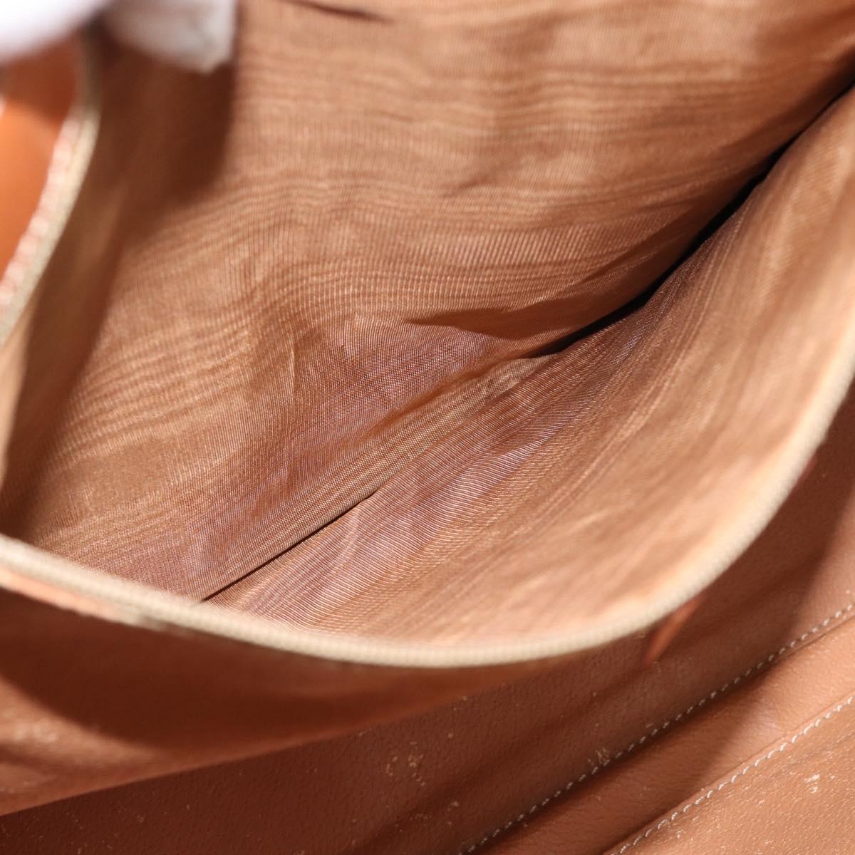 CELINE Macadam Canvas Tote Bag PVC Leather Brown Gold Auth ep14838
