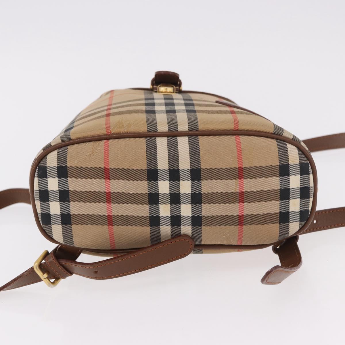 BURBERRY Nova Check Backpack Canvas Beige Gold Auth ep14839A