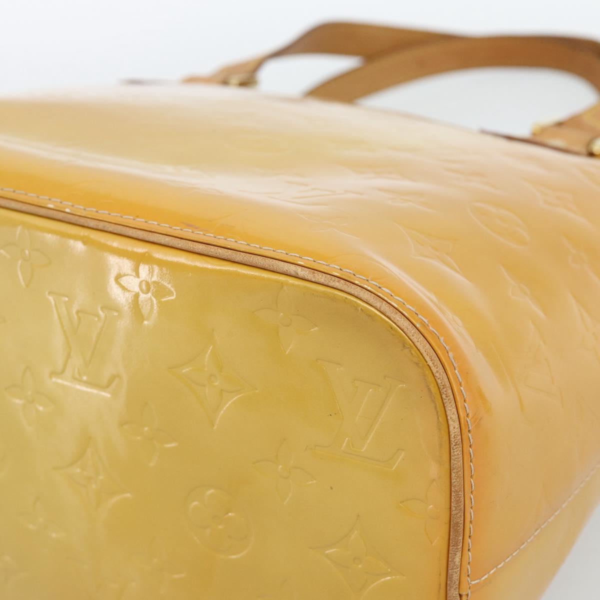 LOUIS VUITTON Monogram Vernis Houston Hand Bag Beige M91004 LV Auth ep14842