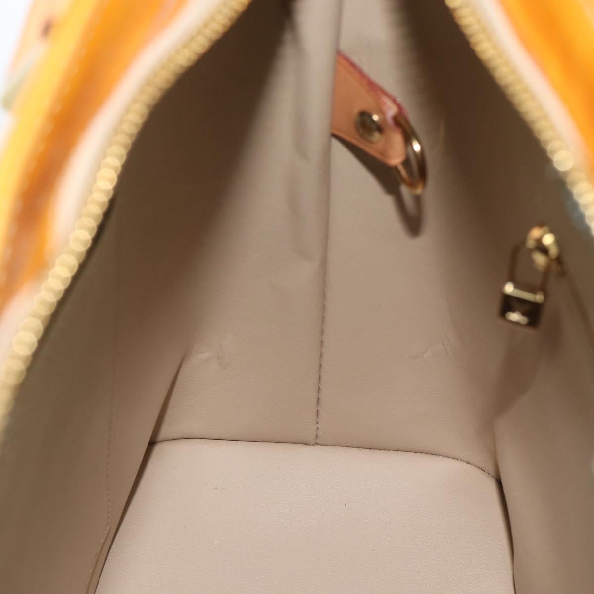LOUIS VUITTON Monogram Vernis Houston Hand Bag Beige M91004 LV Auth ep14842