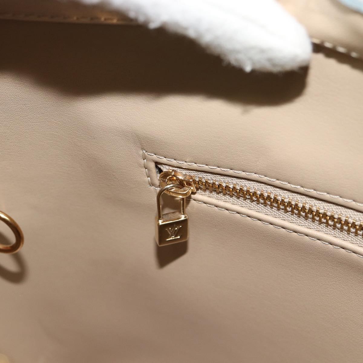 LOUIS VUITTON Monogram Vernis Houston Hand Bag Beige M91004 LV Auth ep14842