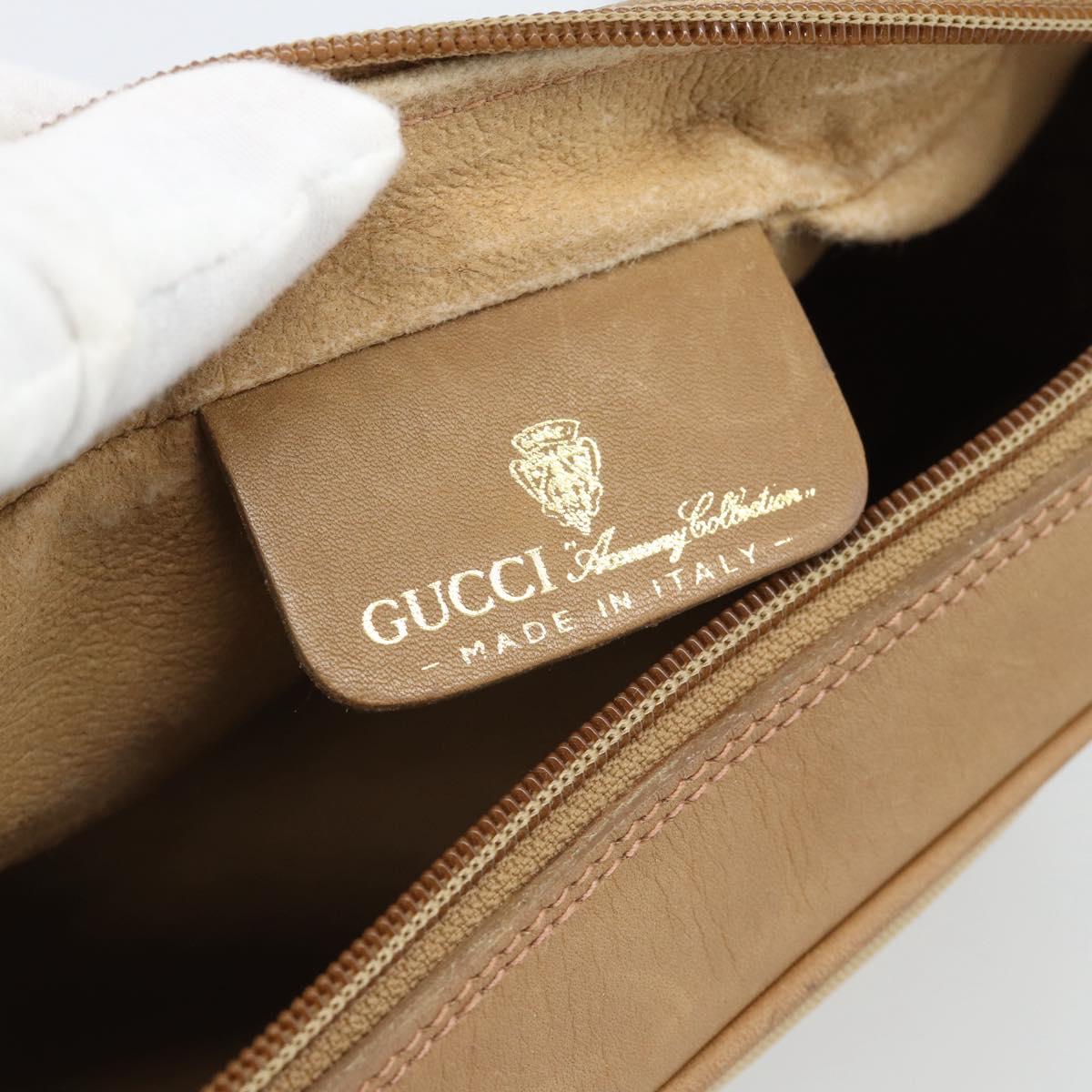 GUCCI Web Sherry Line Shoulder Bag Canvas Beige Gold Red 010 378 Auth ep14843