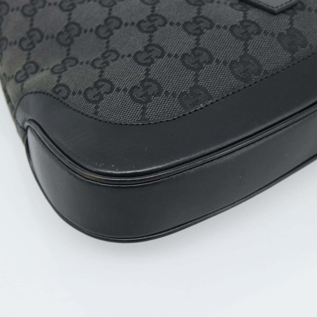 GUCCI GG Canvas Jackie Shoulder Bag Black Silver 001 3735 Auth ep14846A