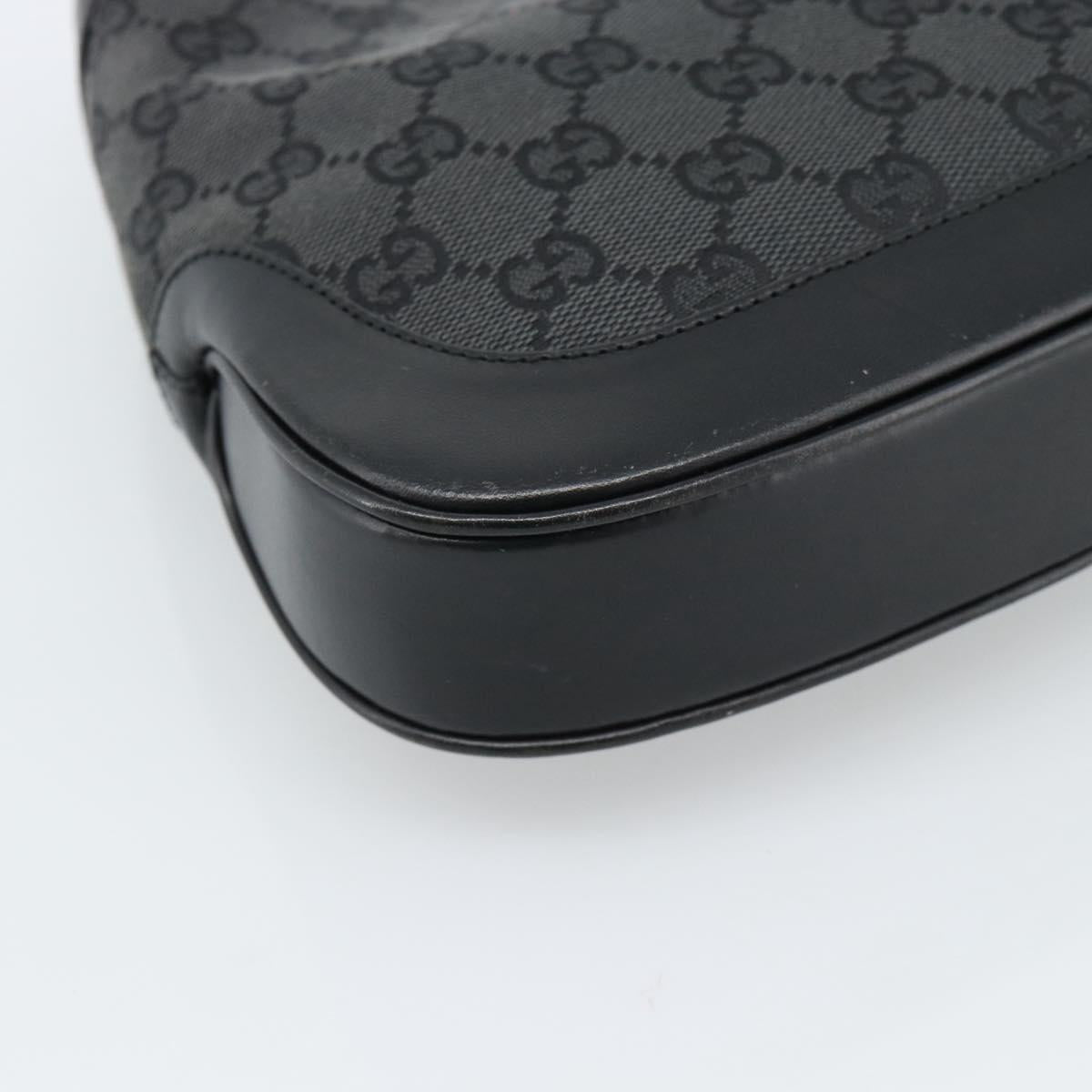 GUCCI GG Canvas Jackie Shoulder Bag Black Silver 001 3735 Auth ep14846A
