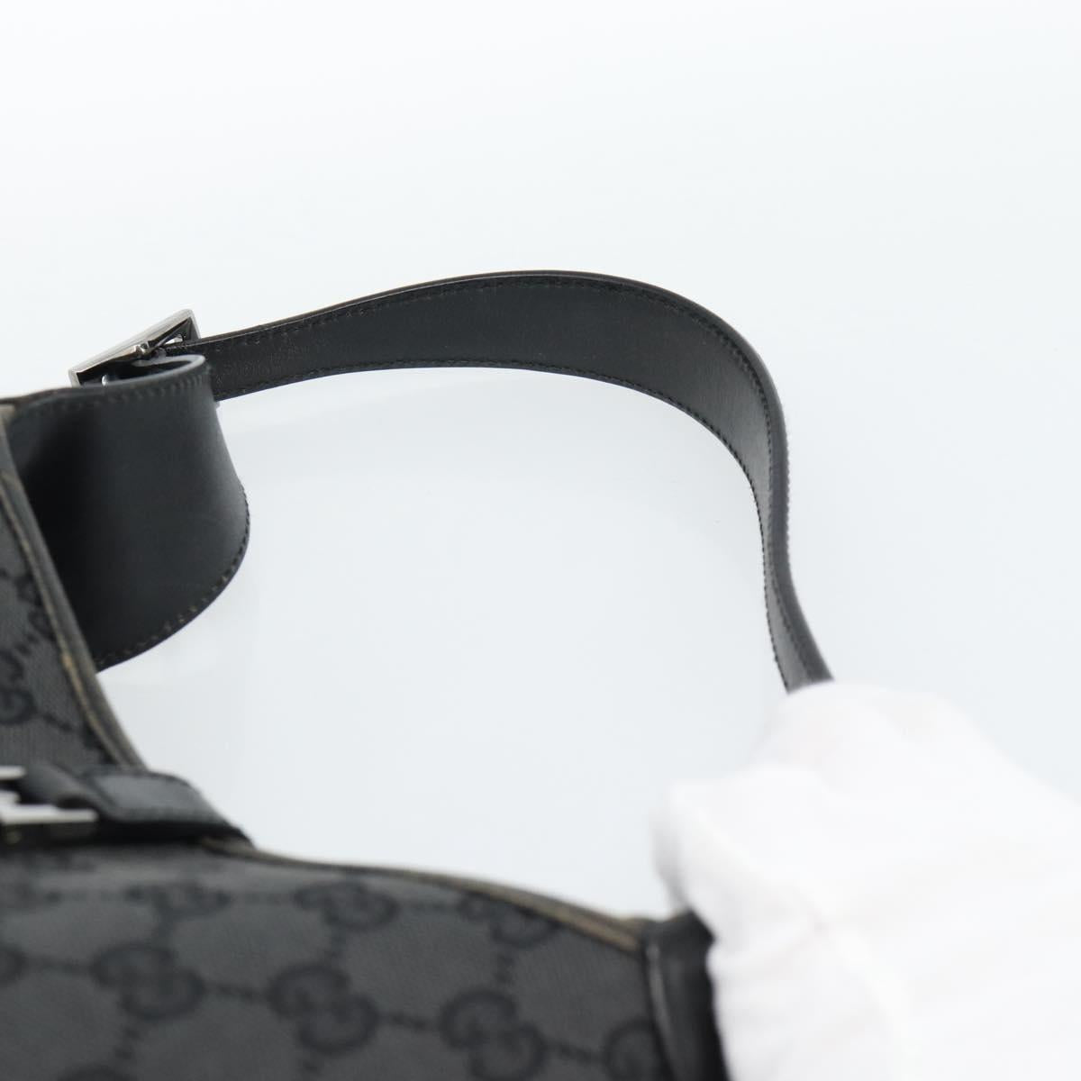 GUCCI GG Canvas Jackie Shoulder Bag Black Silver 001 3735 Auth ep14846A