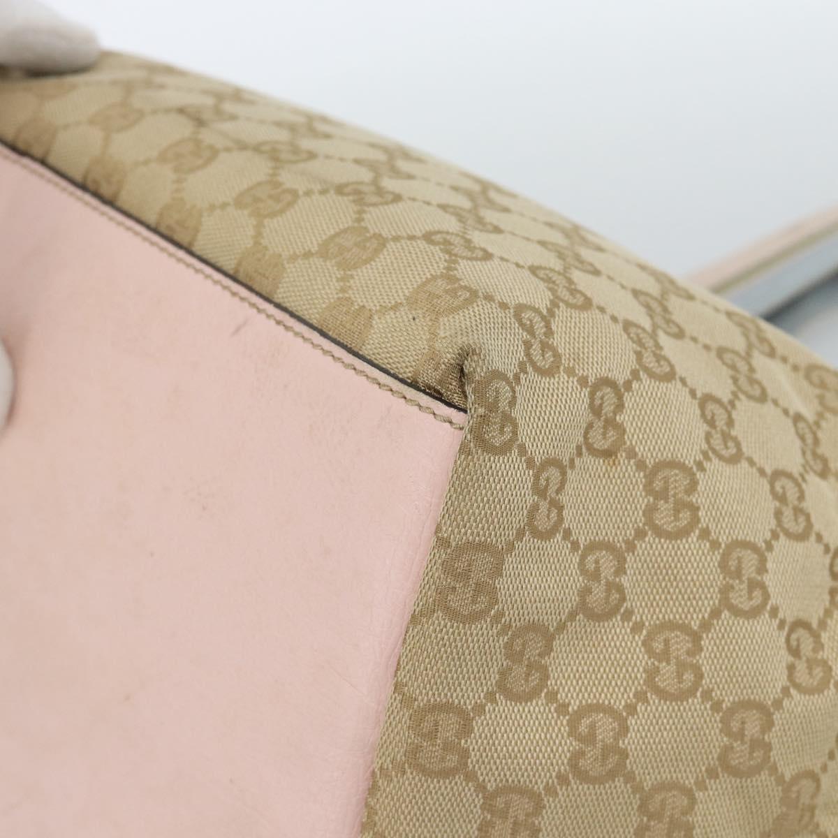 GUCCI GG Canvas Hand Bag Beige Gold 131230 Auth ep14849