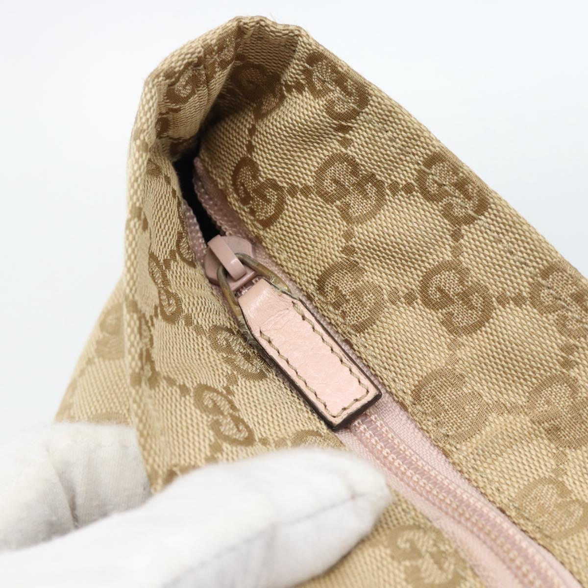 GUCCI GG Canvas Hand Bag Beige Gold 131230 Auth ep14849