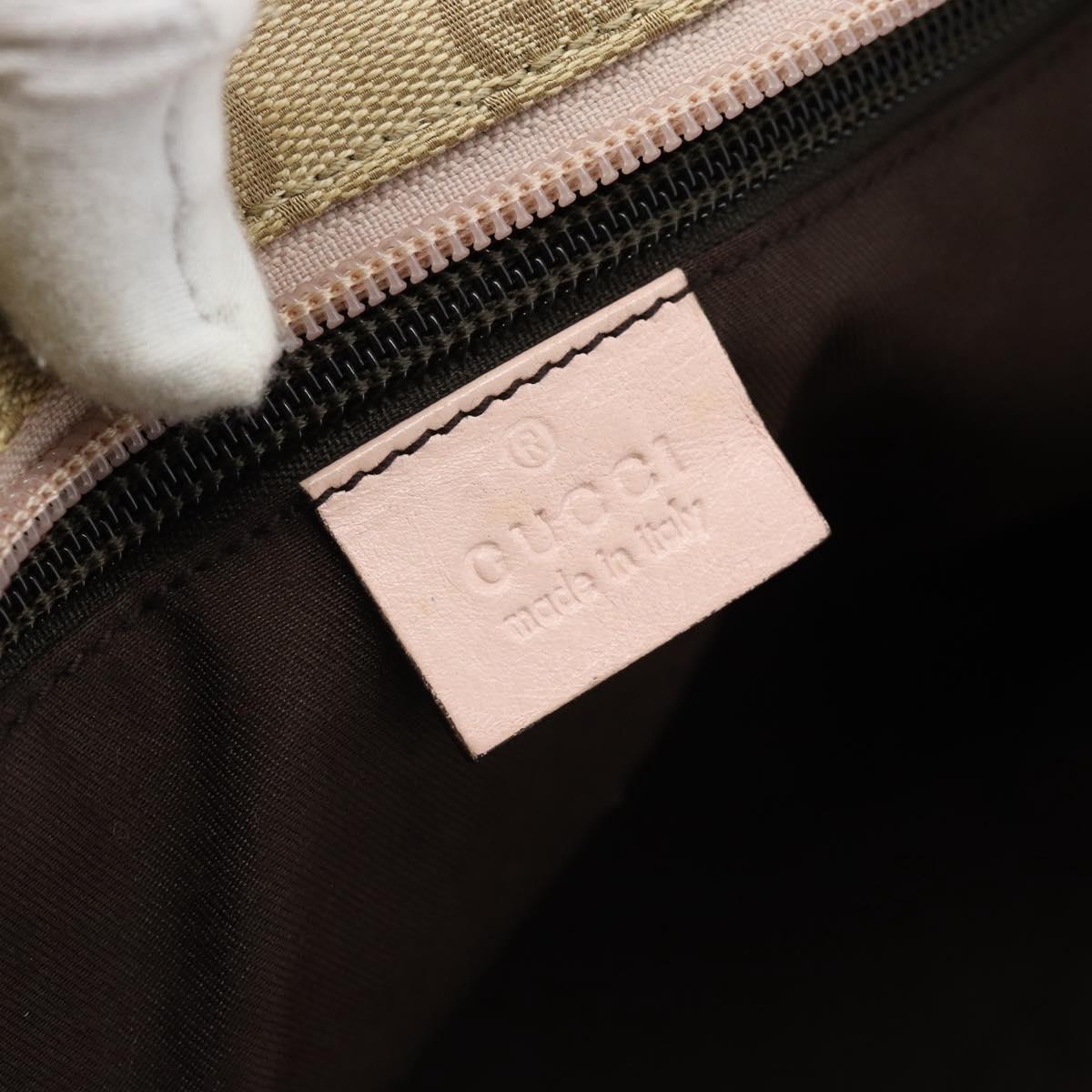 GUCCI GG Canvas Hand Bag Beige Gold 131230 Auth ep14849