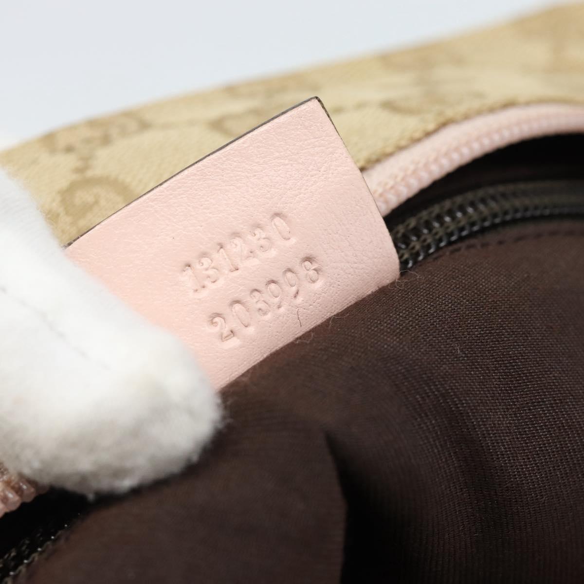 GUCCI GG Canvas Hand Bag Beige Gold 131230 Auth ep14849
