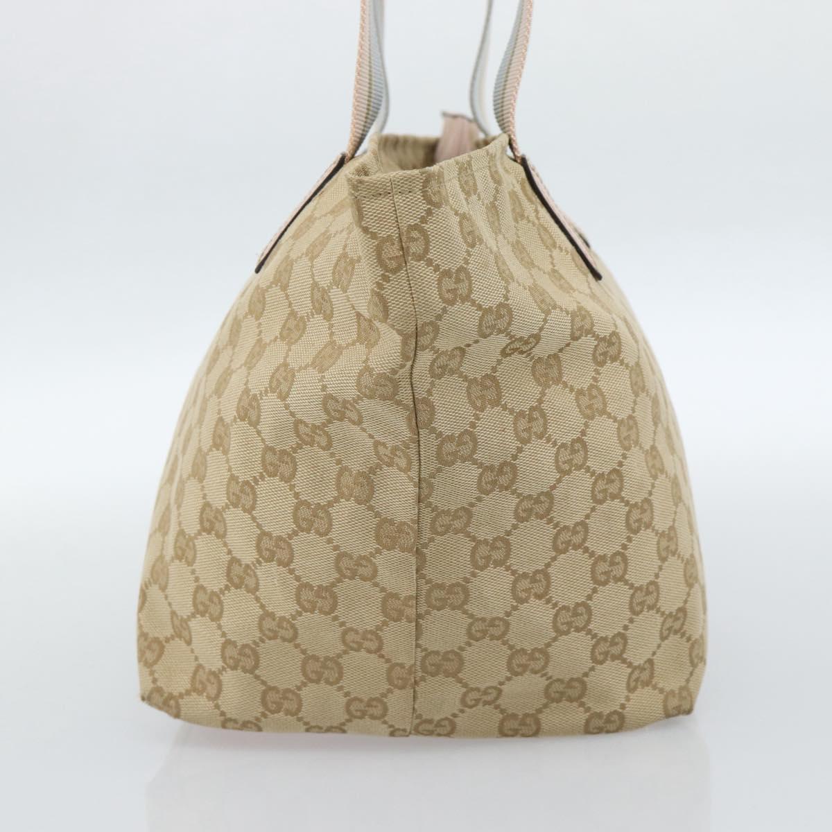 GUCCI GG Canvas Hand Bag Beige Gold 131230 Auth ep14849