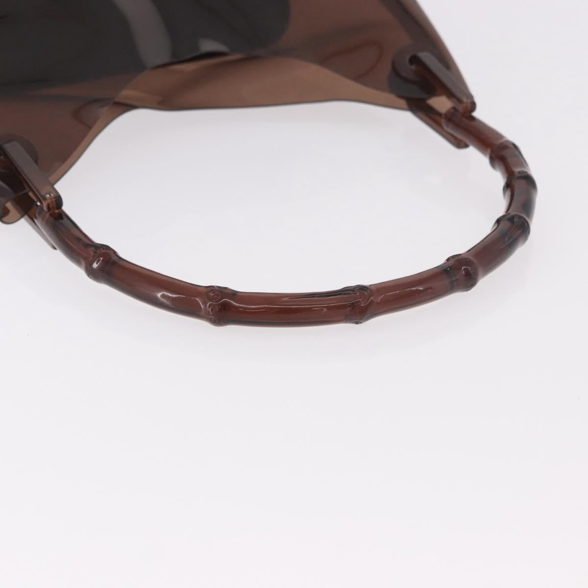 GUCCI Vinyl Hand Bag Vinyl Brown Auth ep14855