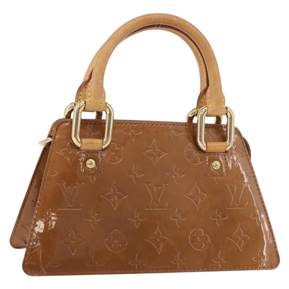LOUIS VUITTON Monogram Vernis Mini Forsythe Hand Bag Bronze M91120 Auth ep14859