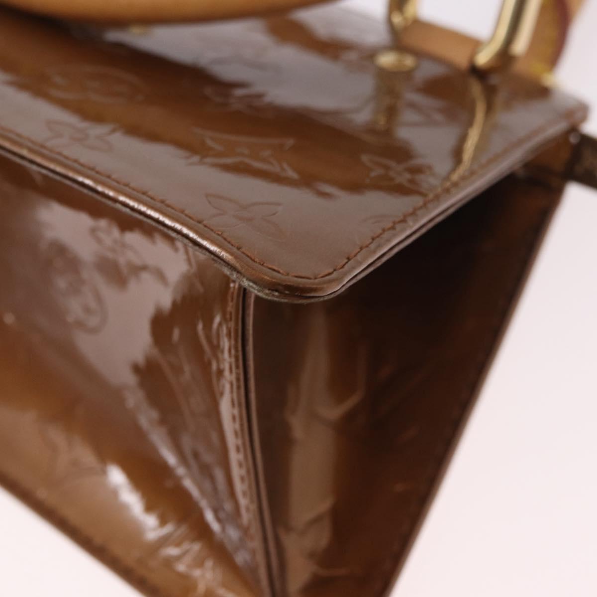 LOUIS VUITTON Monogram Vernis Mini Forsythe Hand Bag Bronze M91120 Auth ep14859
