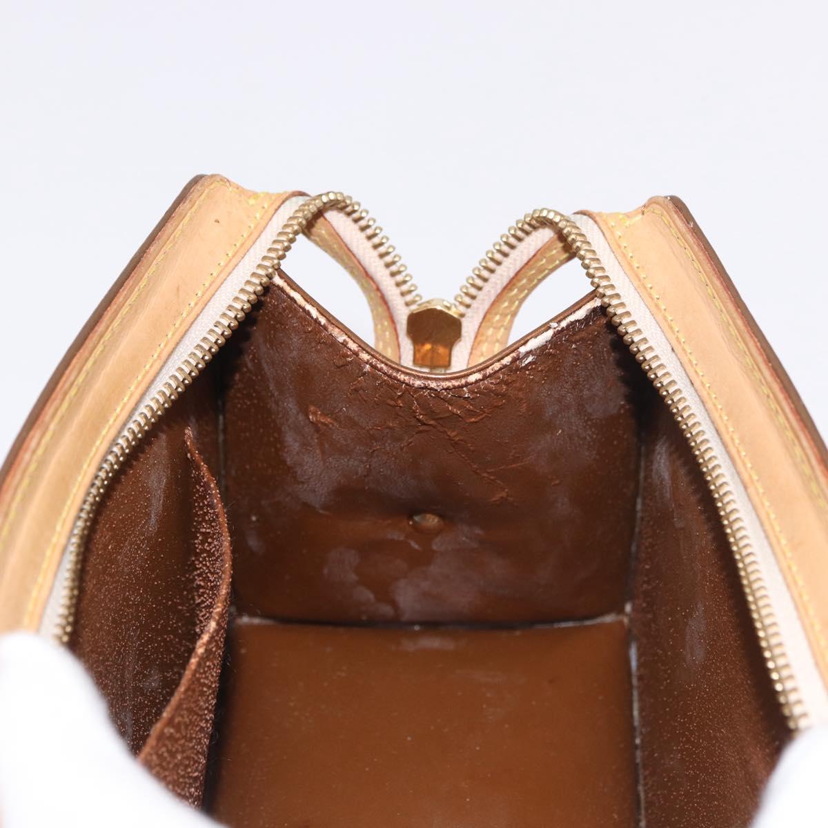 LOUIS VUITTON Monogram Vernis Mini Forsythe Hand Bag Bronze M91120 Auth ep14859