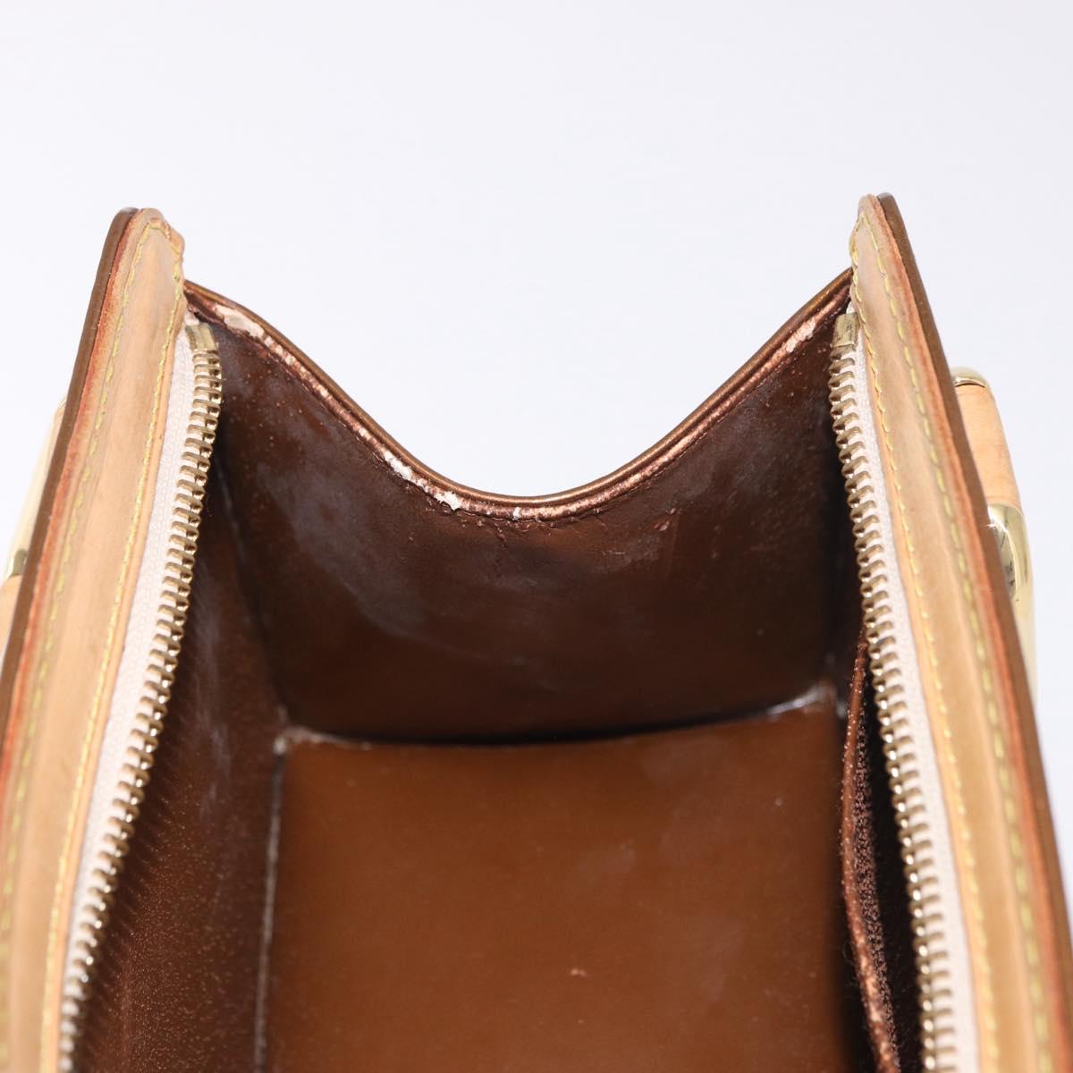 LOUIS VUITTON Monogram Vernis Mini Forsythe Hand Bag Bronze M91120 Auth ep14859