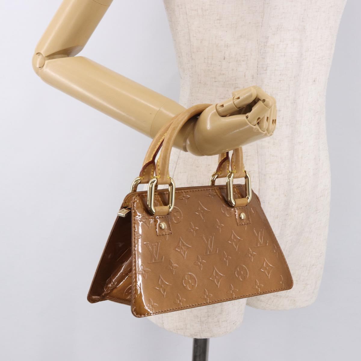 LOUIS VUITTON Monogram Vernis Mini Forsythe Hand Bag Bronze M91120 Auth ep14859