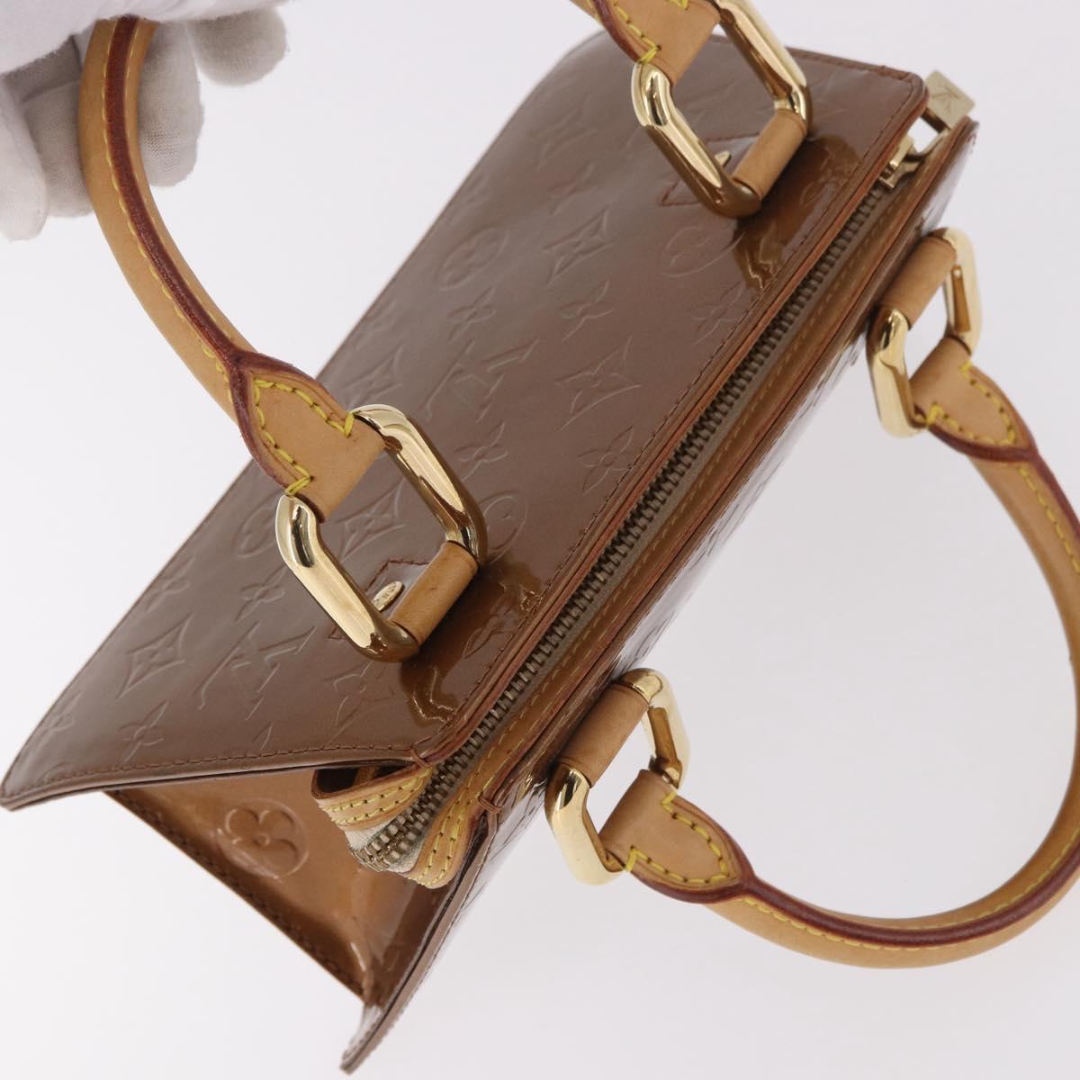 LOUIS VUITTON Monogram Vernis Mini Forsythe Hand Bag Bronze M91120 Auth ep14859