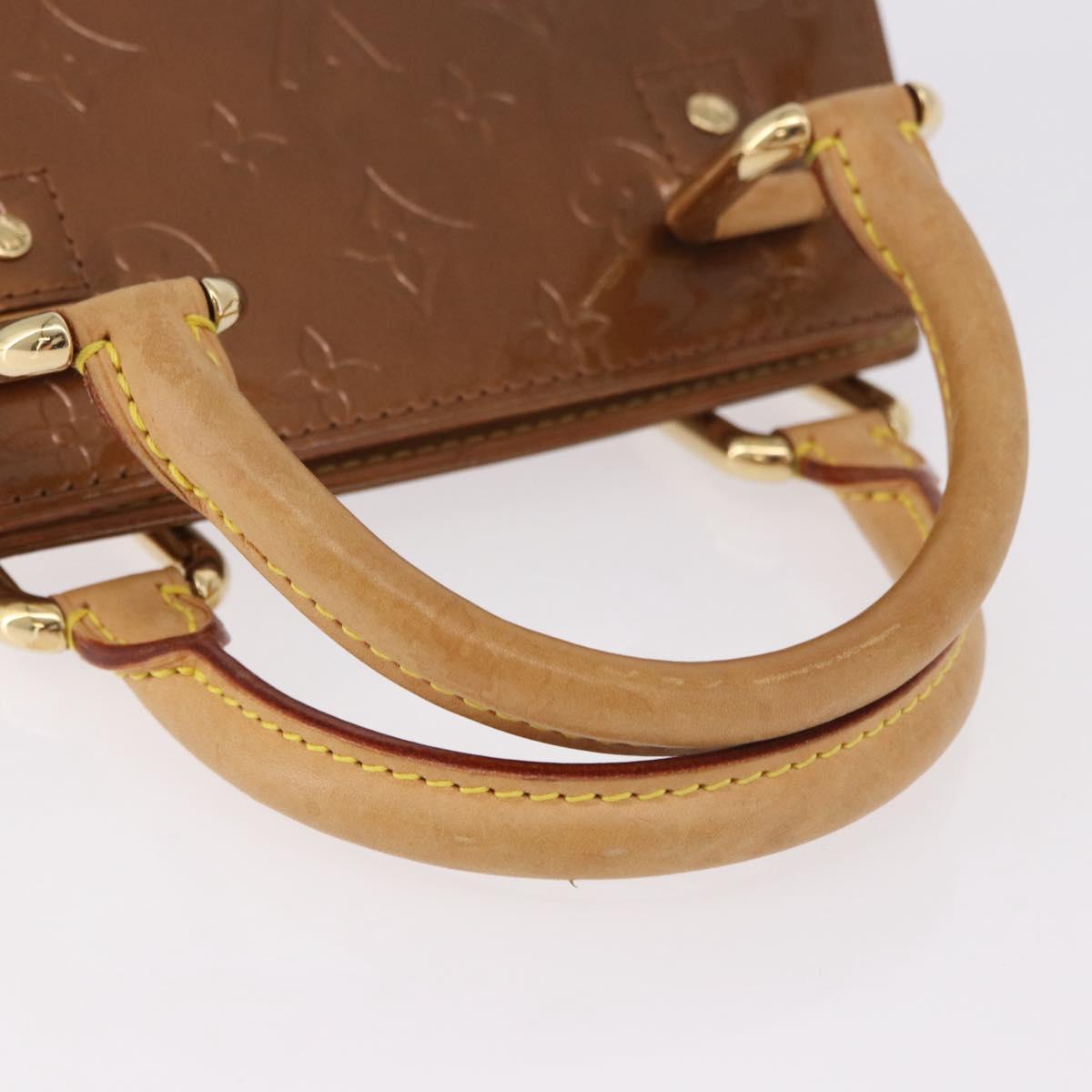LOUIS VUITTON Monogram Vernis Mini Forsythe Hand Bag Bronze M91120 Auth ep14859