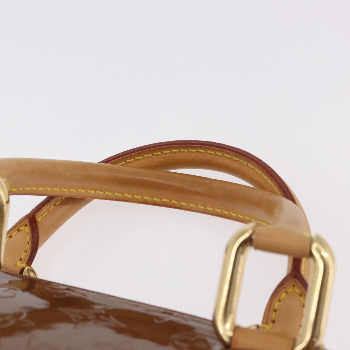 LOUIS VUITTON Monogram Vernis Mini Forsythe Hand Bag Bronze M91120 Auth ep14859