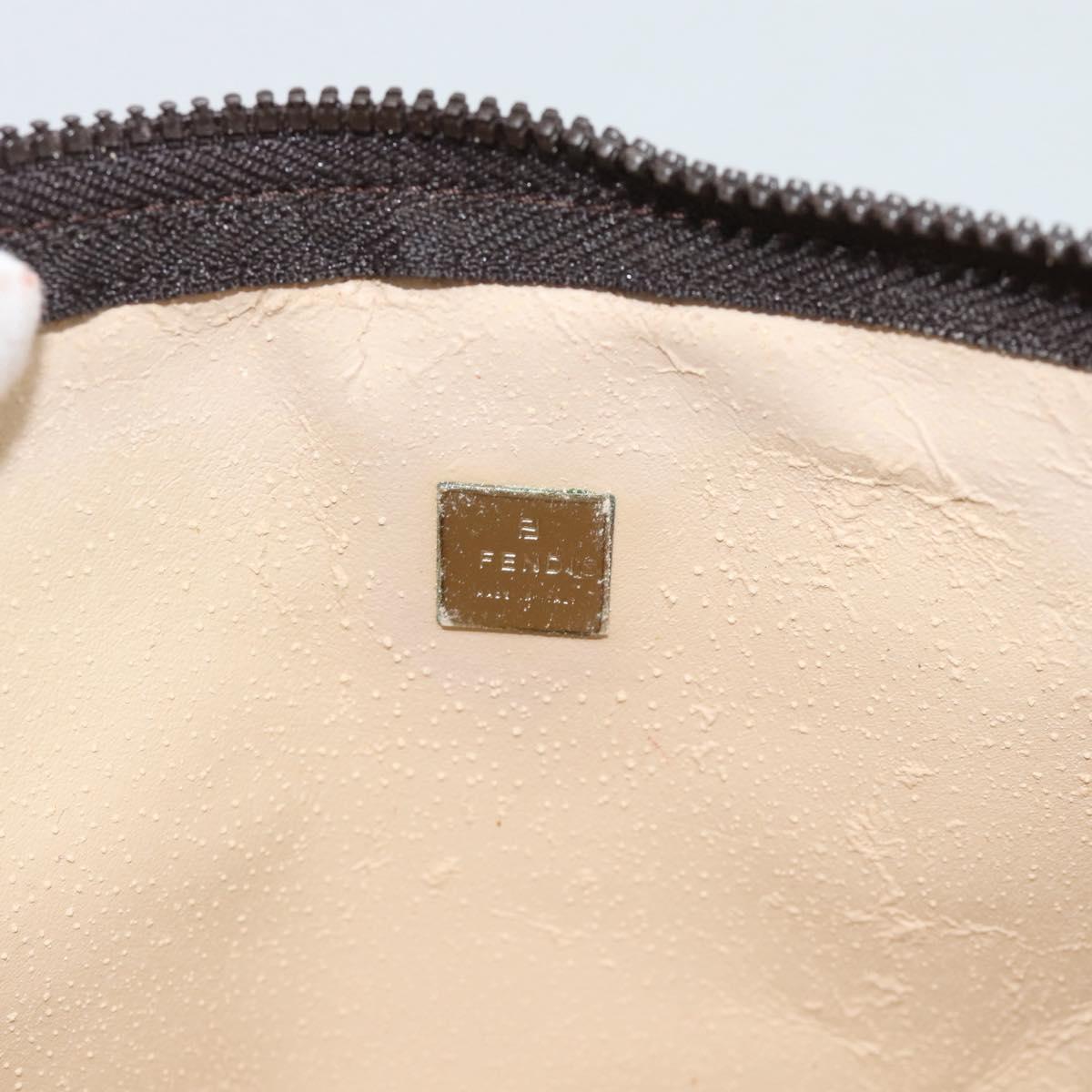 FENDI Zucca Canvas Pouch Black Brown Auth ep14861