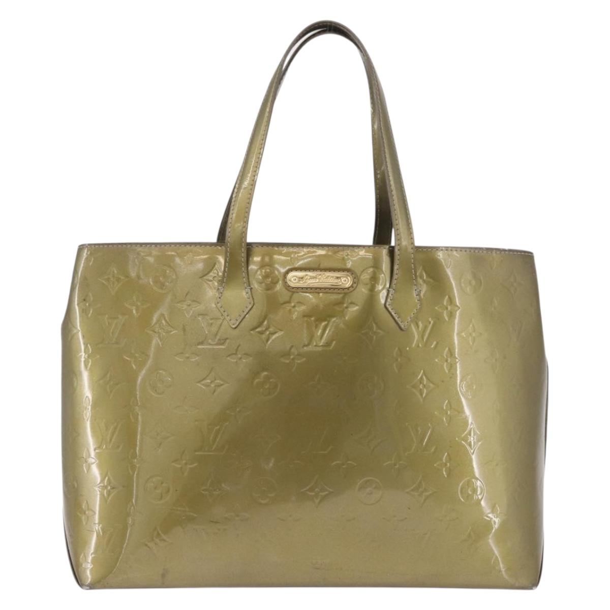 LOUIS VUITTON Monogram Vernis Wilshire GM Tote Bag Gris Art Deco LV Auth ep14862