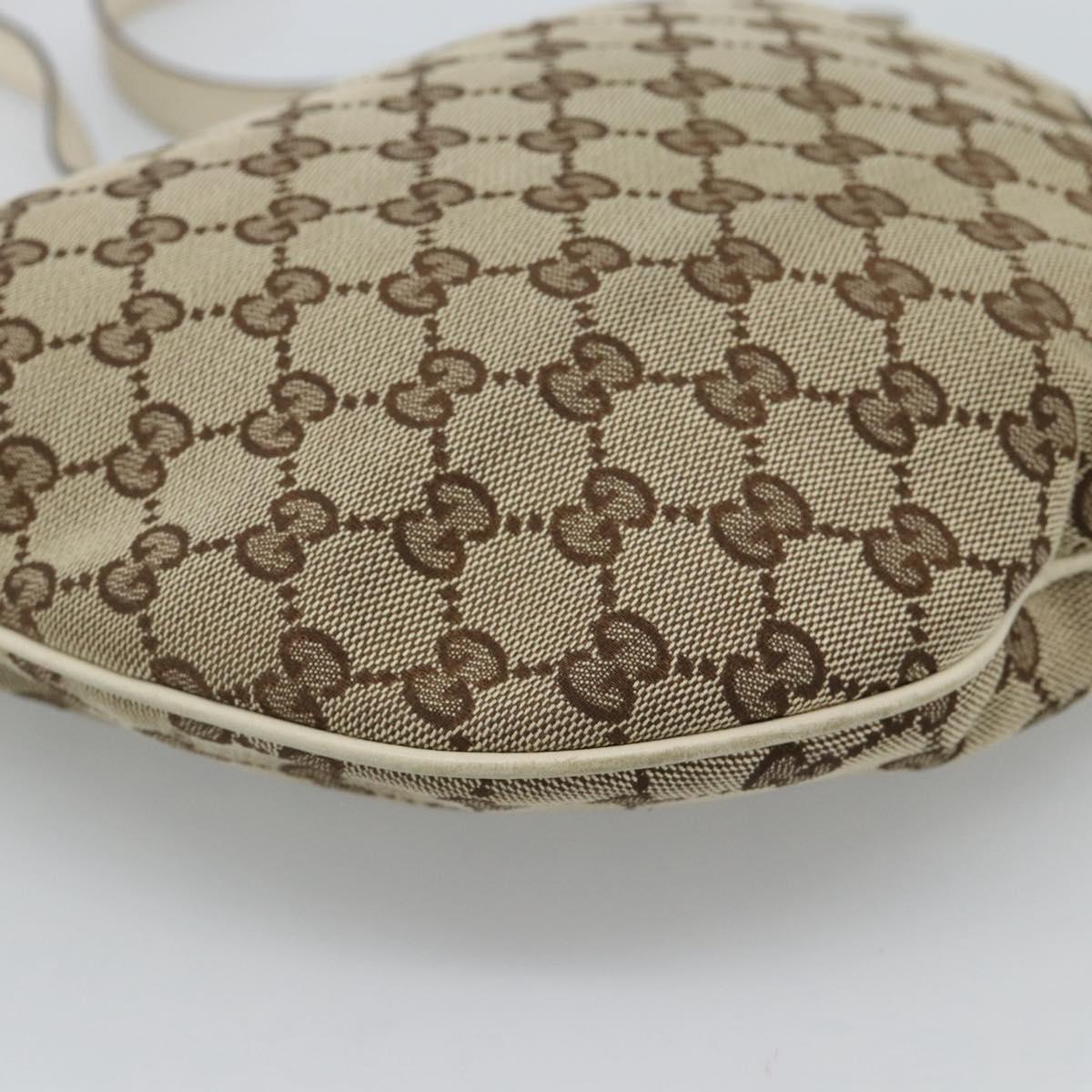GUCCI GG Canvas Newbrit Shoulder Bag Beige Gold 169998 Auth ep14864