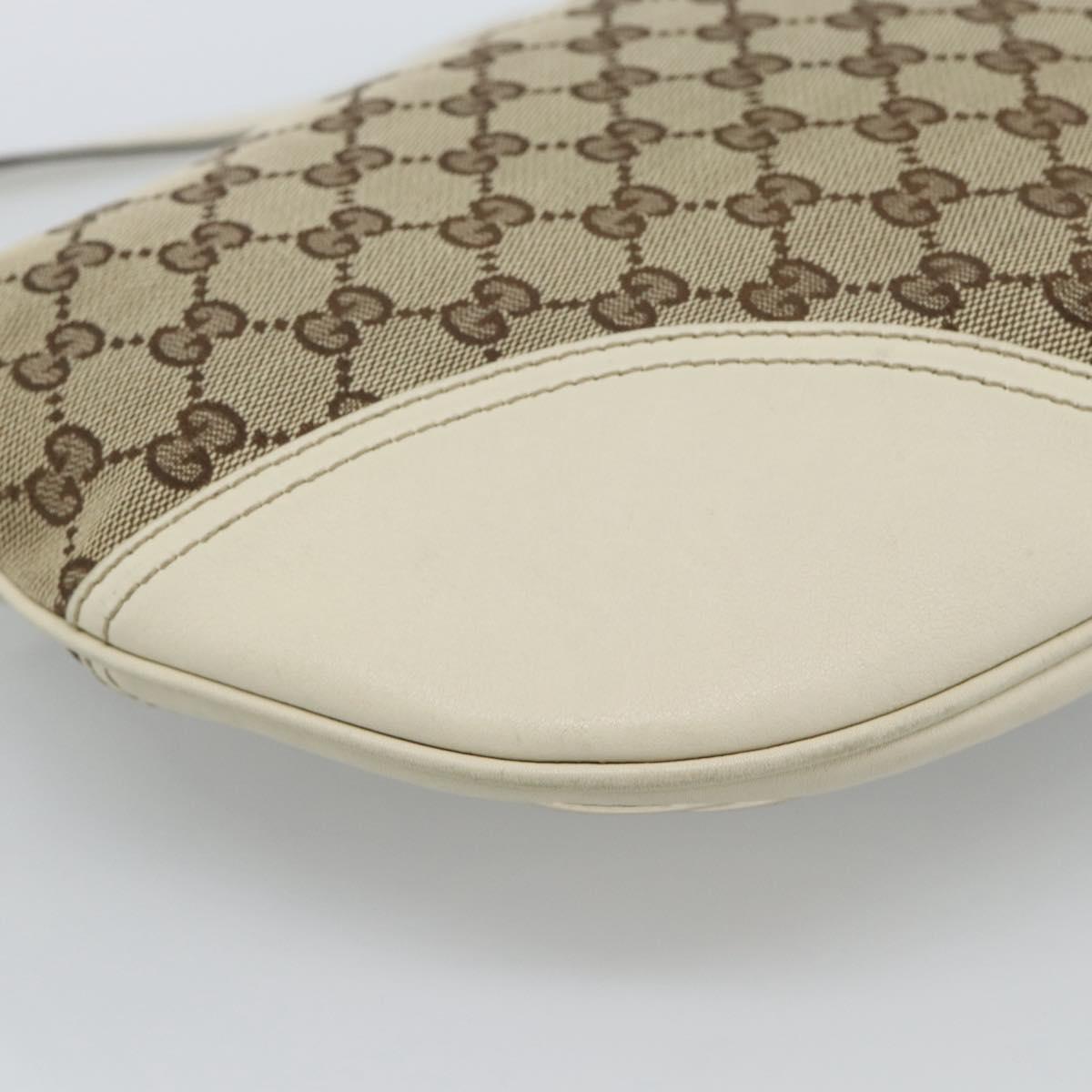 GUCCI GG Canvas Newbrit Shoulder Bag Beige Gold 169998 Auth ep14864