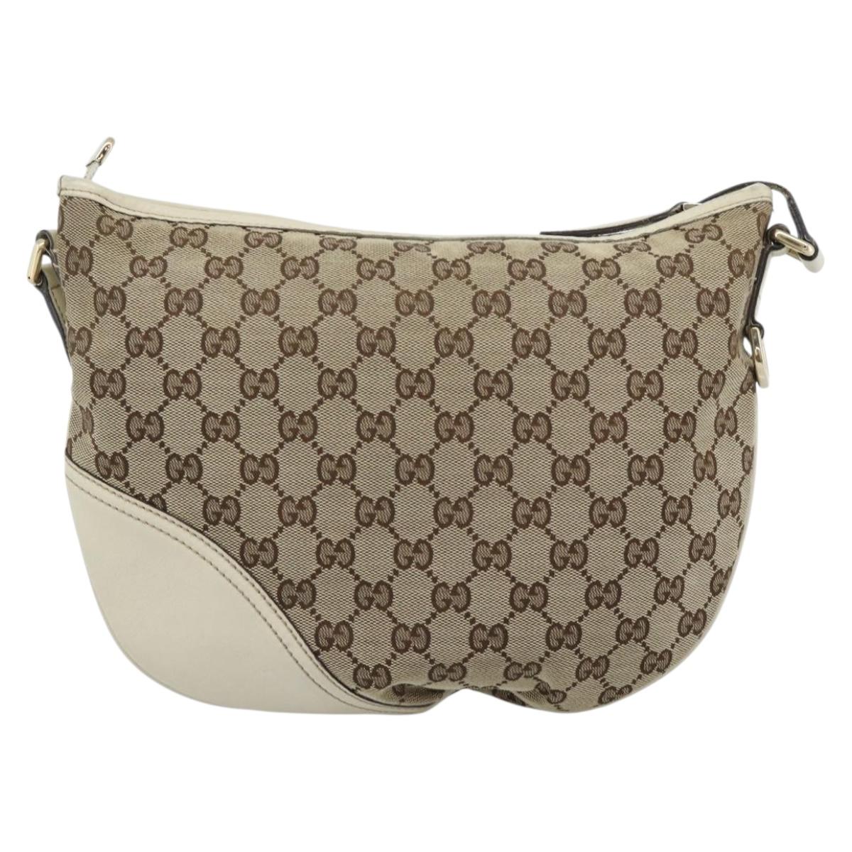 GUCCI GG Canvas Newbrit Shoulder Bag Beige Gold 169998 Auth ep14864