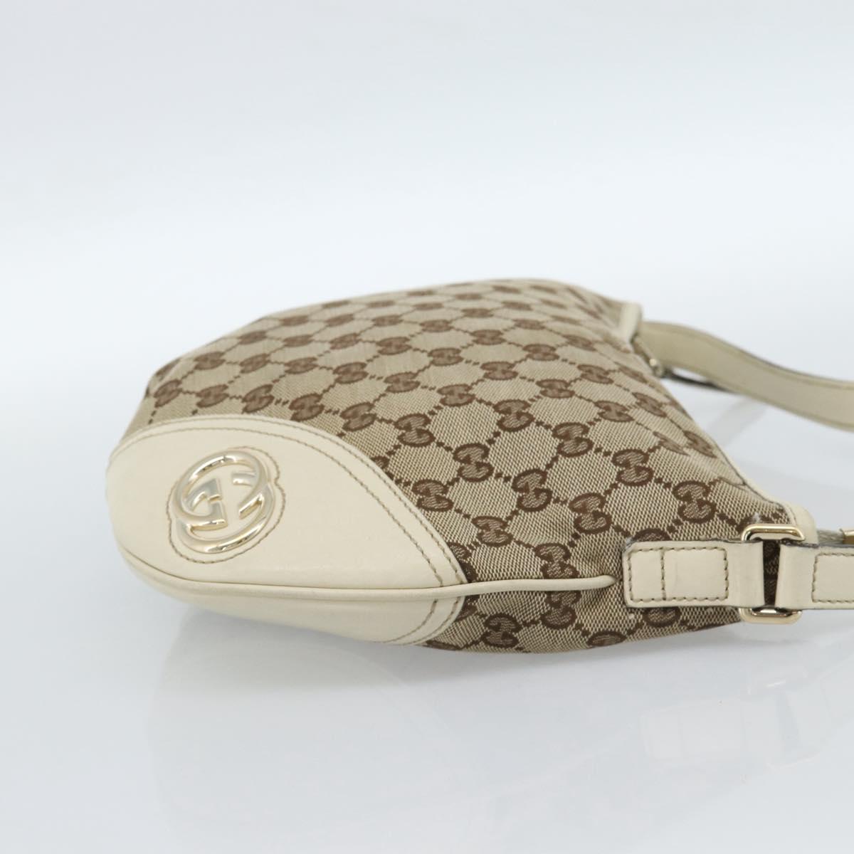 GUCCI GG Canvas Newbrit Shoulder Bag Beige Gold 169998 Auth ep14864