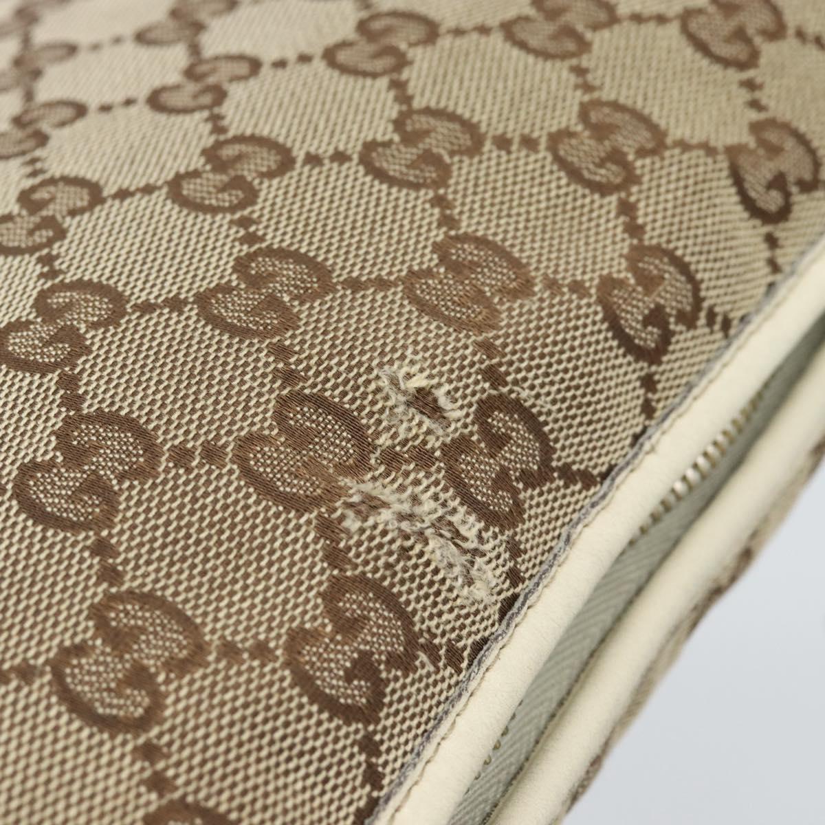 GUCCI GG Canvas Newbrit Shoulder Bag Beige Gold 169998 Auth ep14864