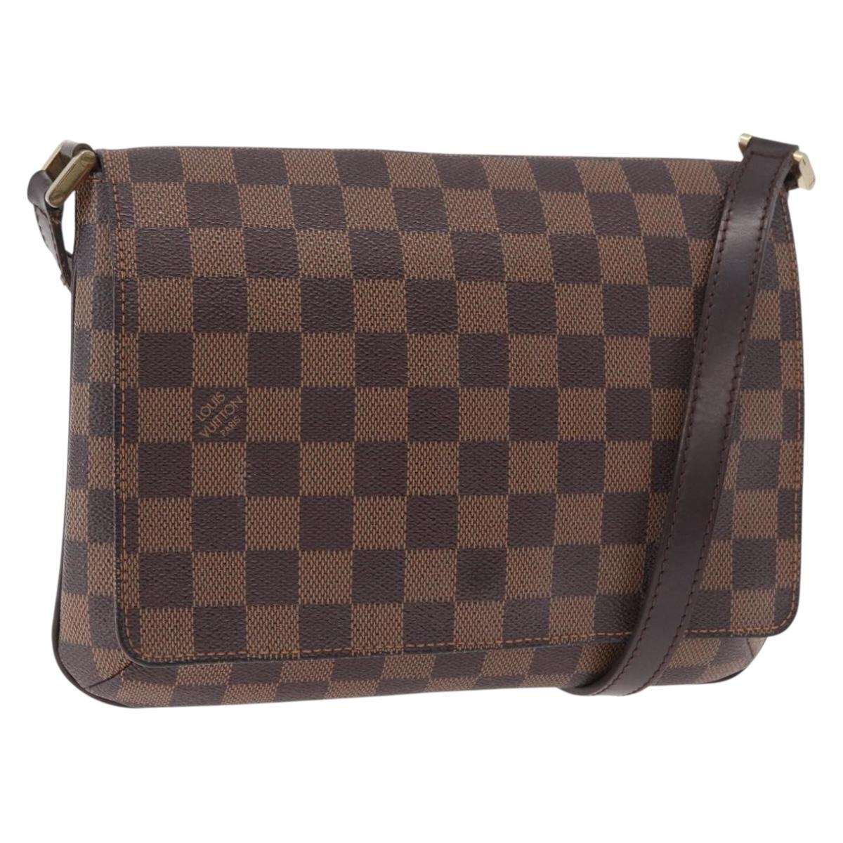 LOUIS VUITTON Damier Ebene Musette Tango Shoulder Bag N51301 LV Auth ep14865