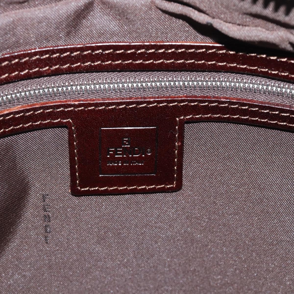 FENDI Zucca Canvas Shoulder Bag Black Brown Auth ep14866A