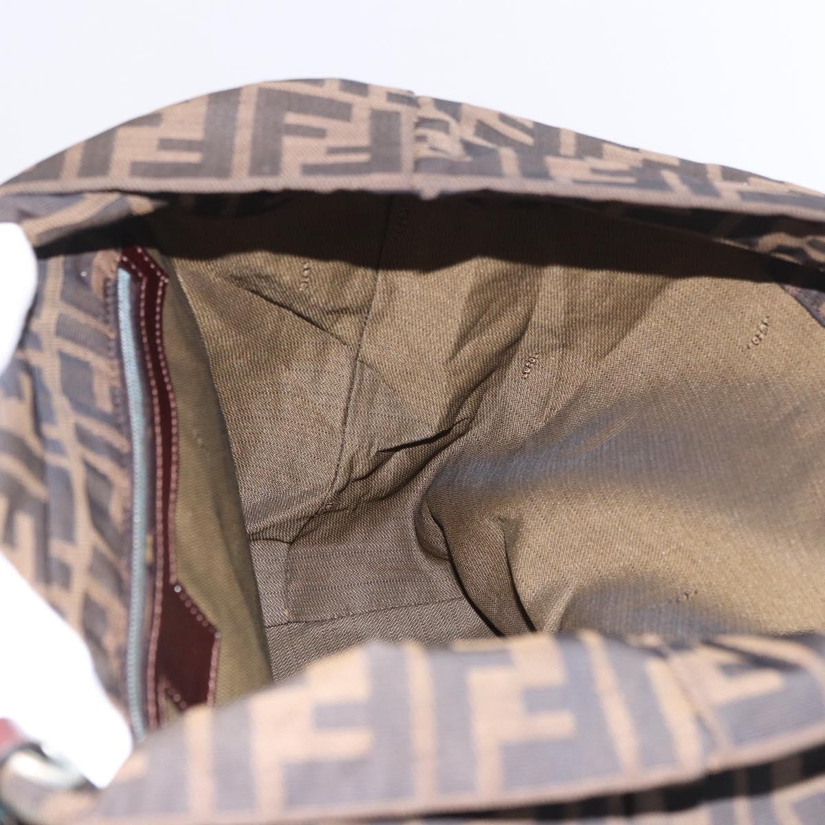 FENDI Zucca Canvas Tote Bag Black Brown gold Auth ep14867