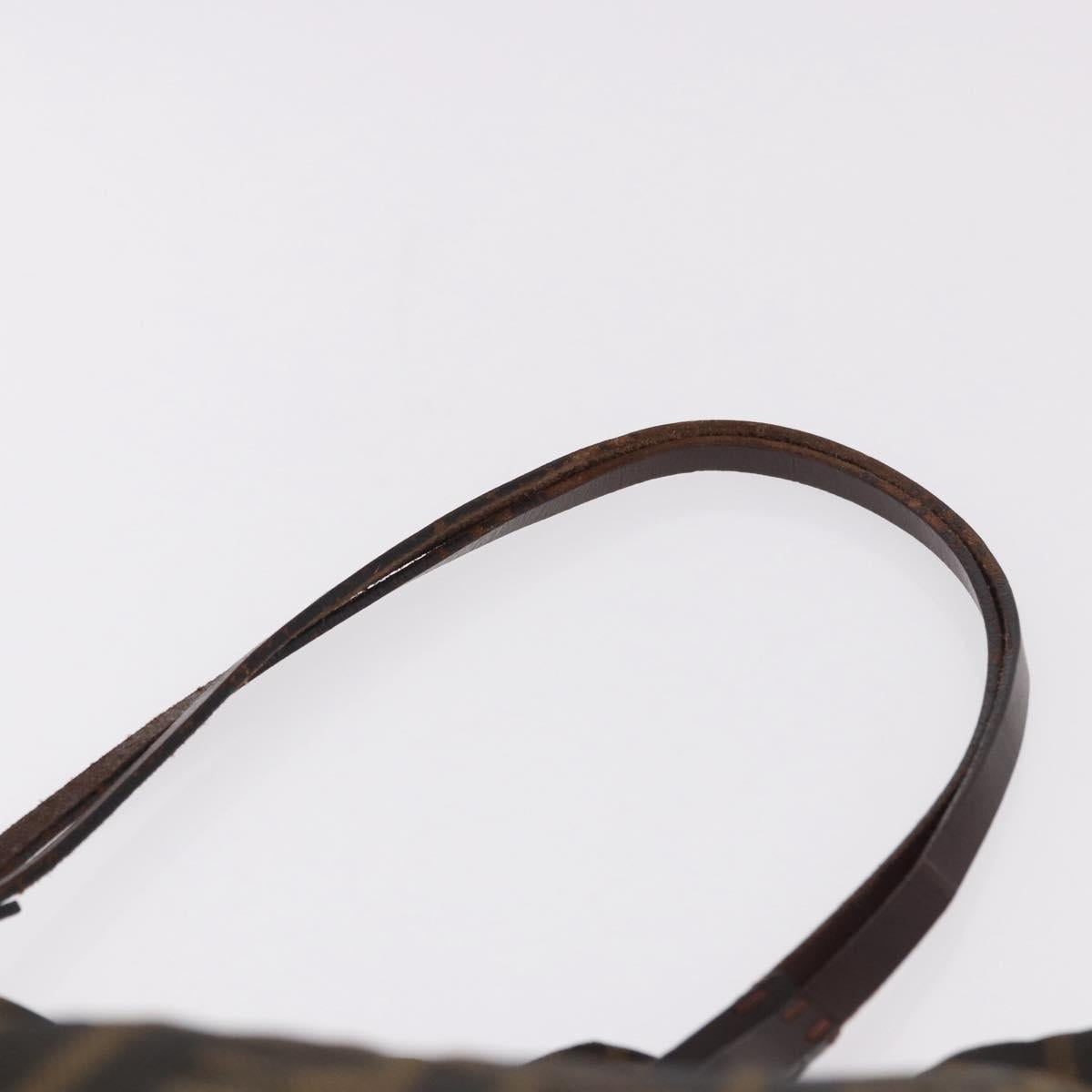 FENDI Zucca Canvas Tote Bag Black Brown gold Auth ep14867