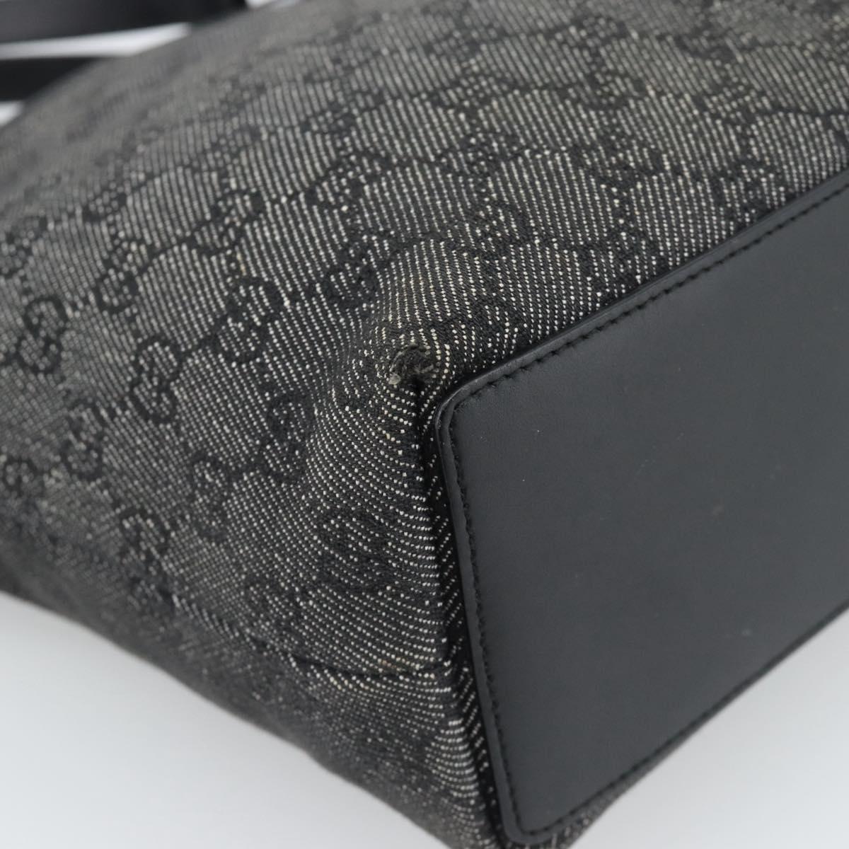 GUCCI GG Canvas Tote Bag Black Silver 31244 Auth ep14868