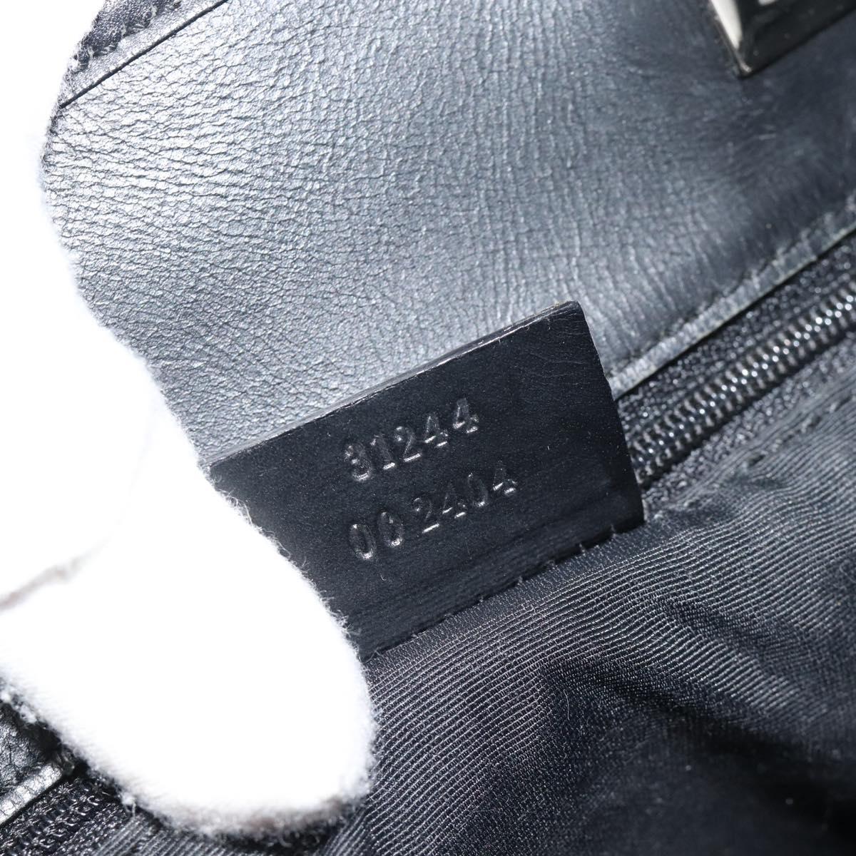 GUCCI GG Canvas Tote Bag Black Silver 31244 Auth ep14868