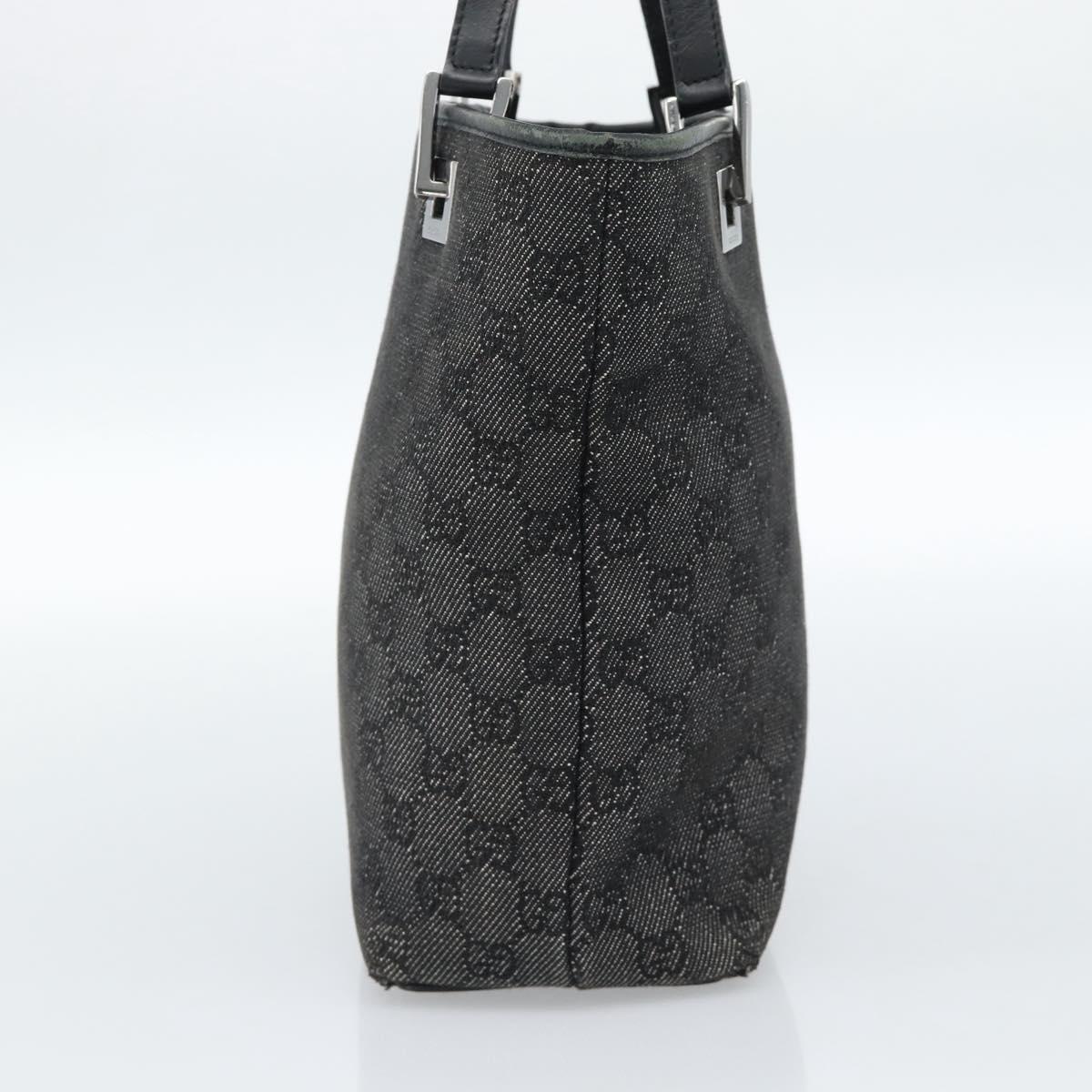 GUCCI GG Canvas Tote Bag Black Silver 31244 Auth ep14868