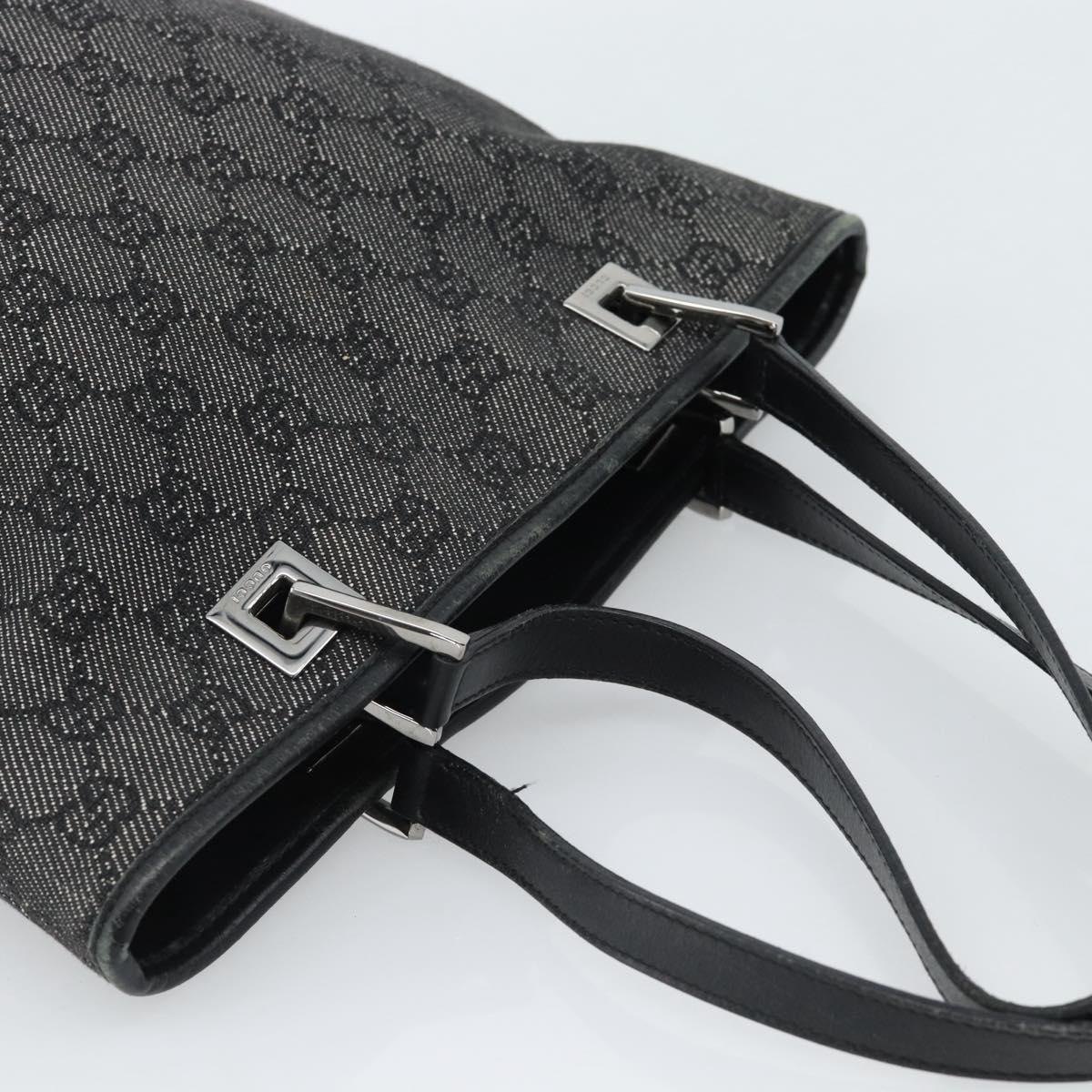GUCCI GG Canvas Tote Bag Black Silver 31244 Auth ep14868