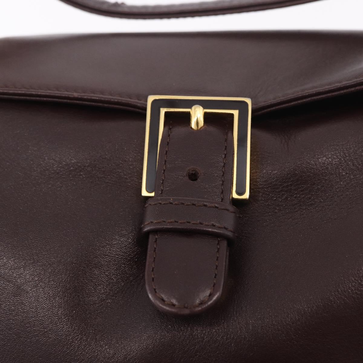 FENDI Shoulder Bag Leather Brown Gold Auth ep14874