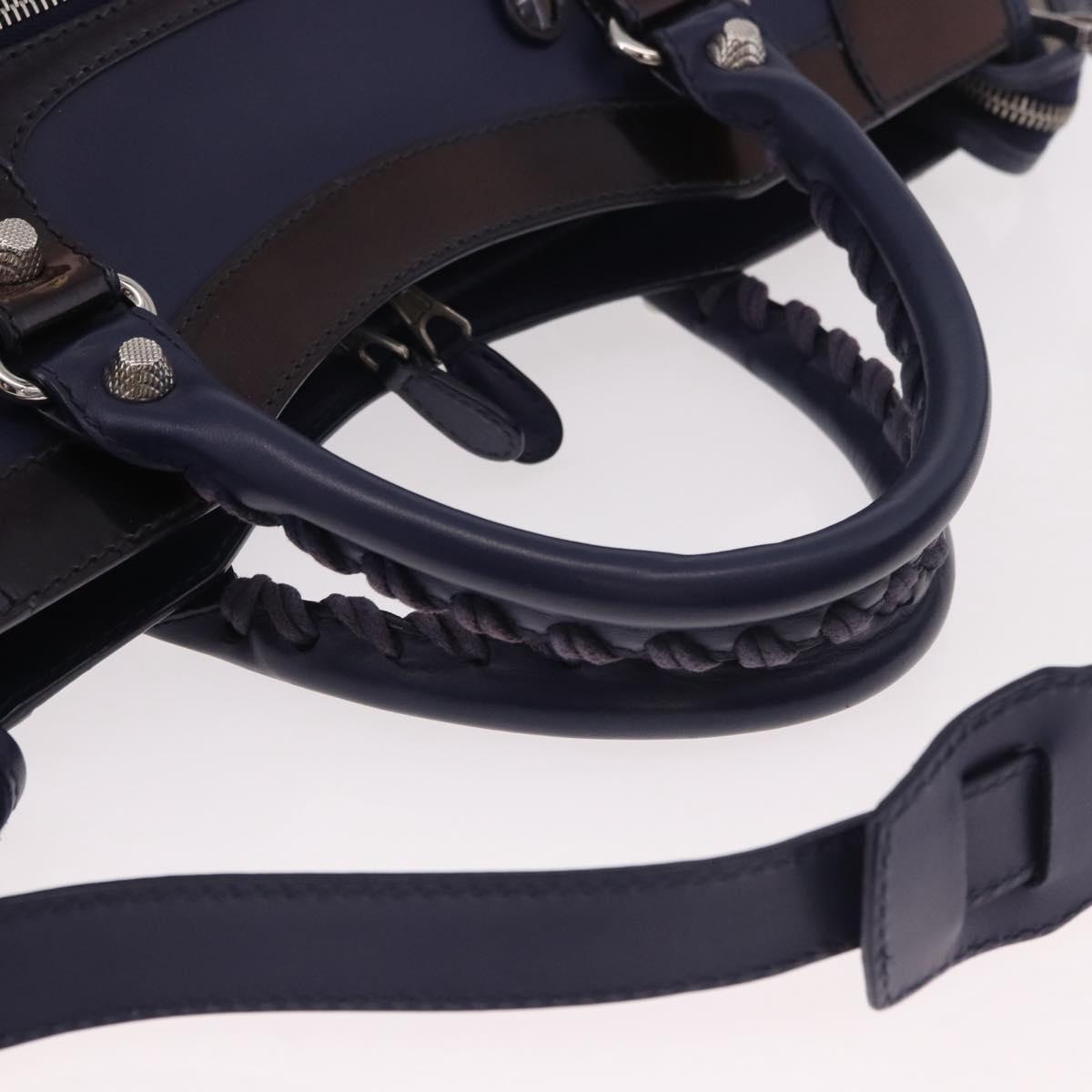 BALENCIAGA The Giant City Bag Leather Outlet 2way Navy 281770 Auth ep14879SAM