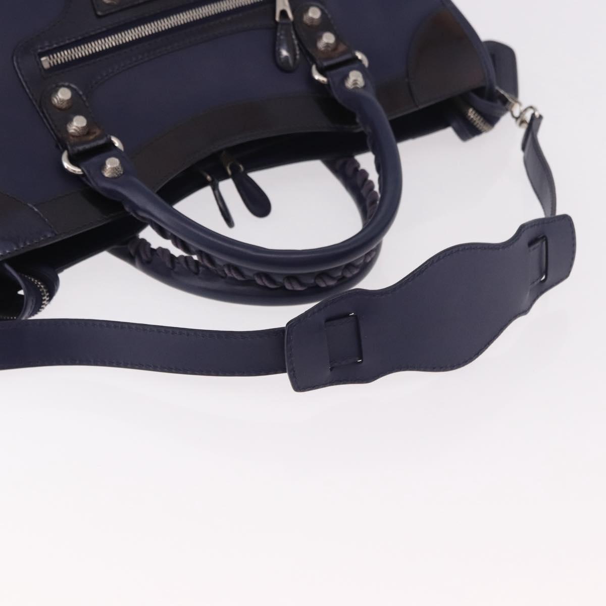 BALENCIAGA The Giant City Bag Leather Outlet 2way Navy 281770 Auth ep14879SAM